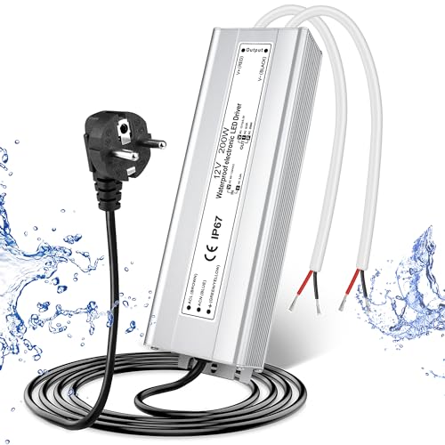 Trasformatore LED 12V 200W IP67 Impermeabile