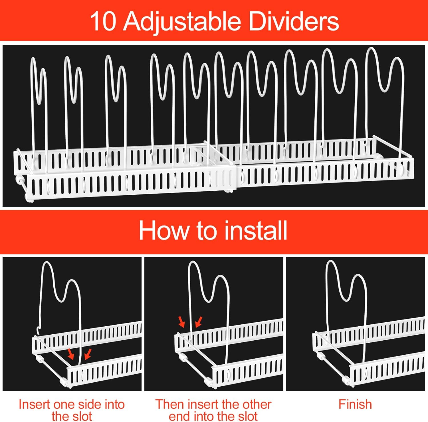 Porta Coperchi e Padelle con 10 Scomparti Regolabili - immagine 5