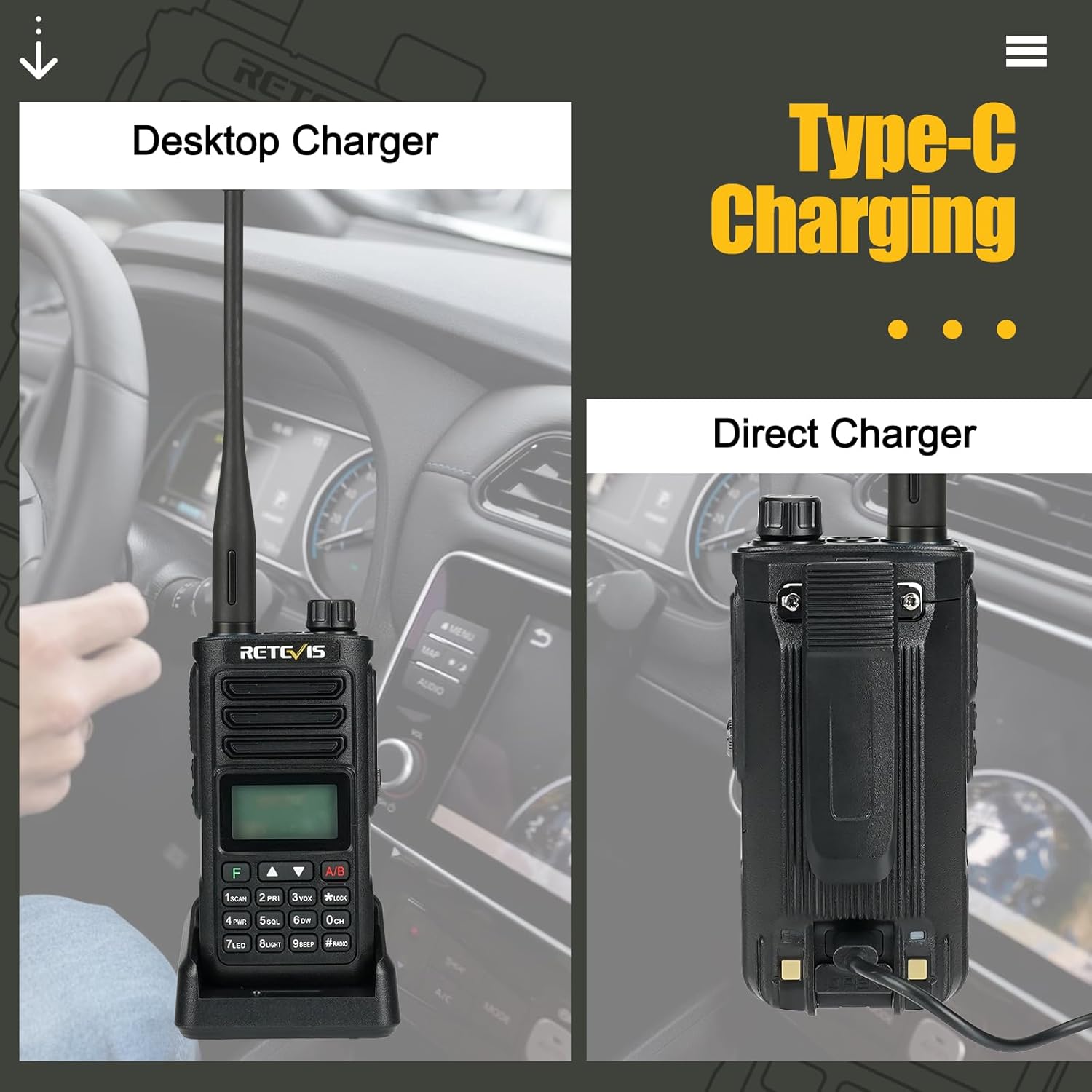 Retevis RA89 Radioamatore IP68 con Microfono, Nero - immagine 5