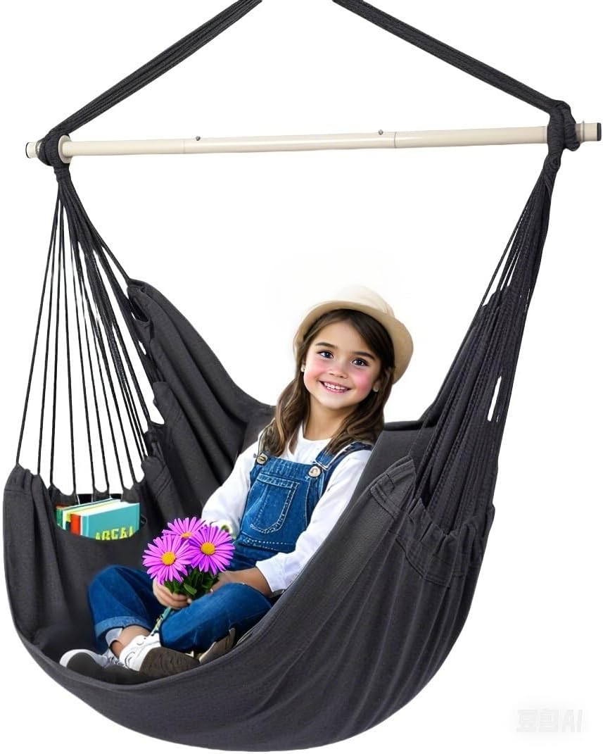 Poltrona Sospesa da Esterno con 2 Cuscini, Grigio - immagine 6