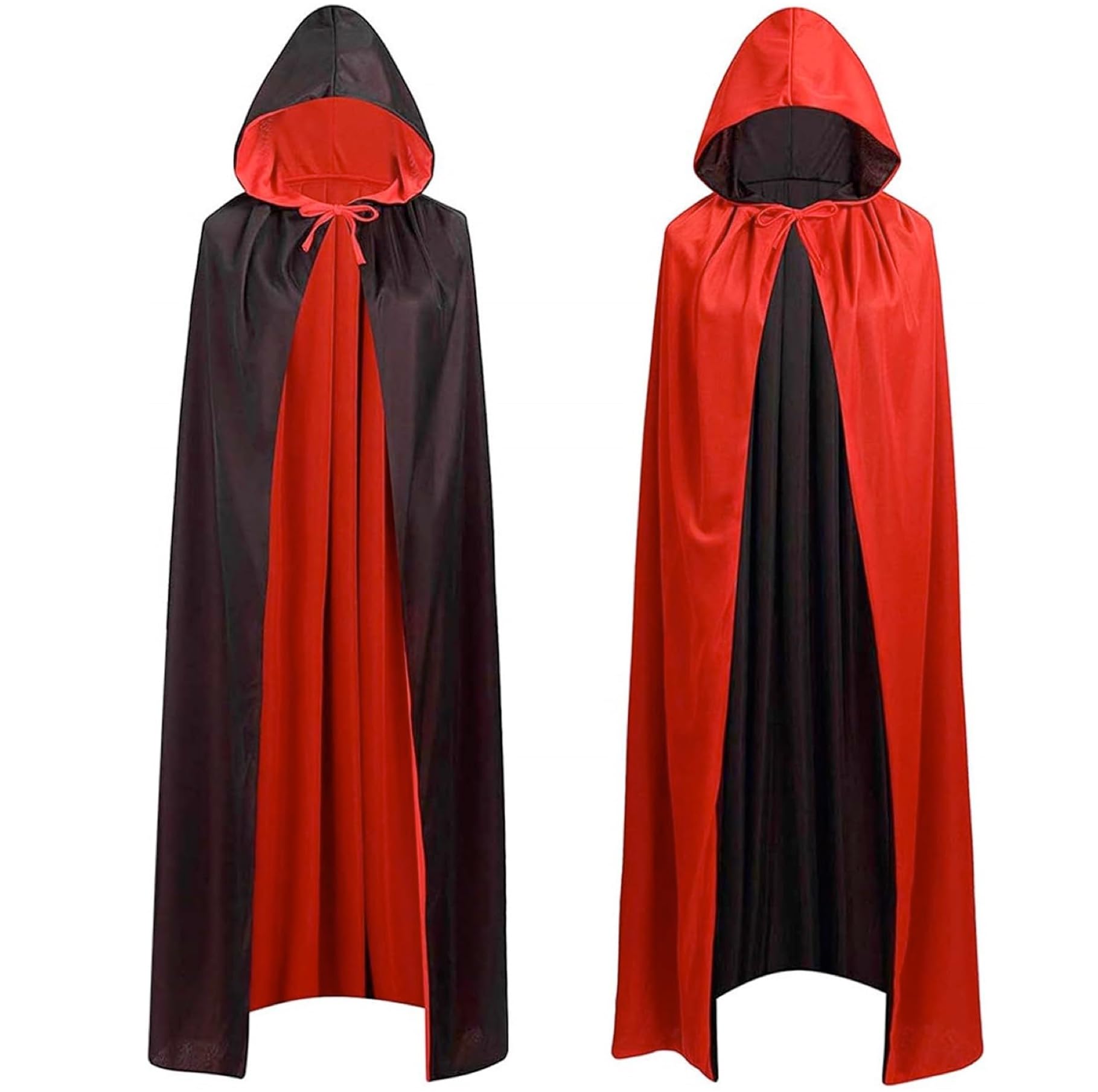 Costume da vampiro, mantello con cappuccio, per bambini e adulti, per Halloween e carnevale su entrambi i lati