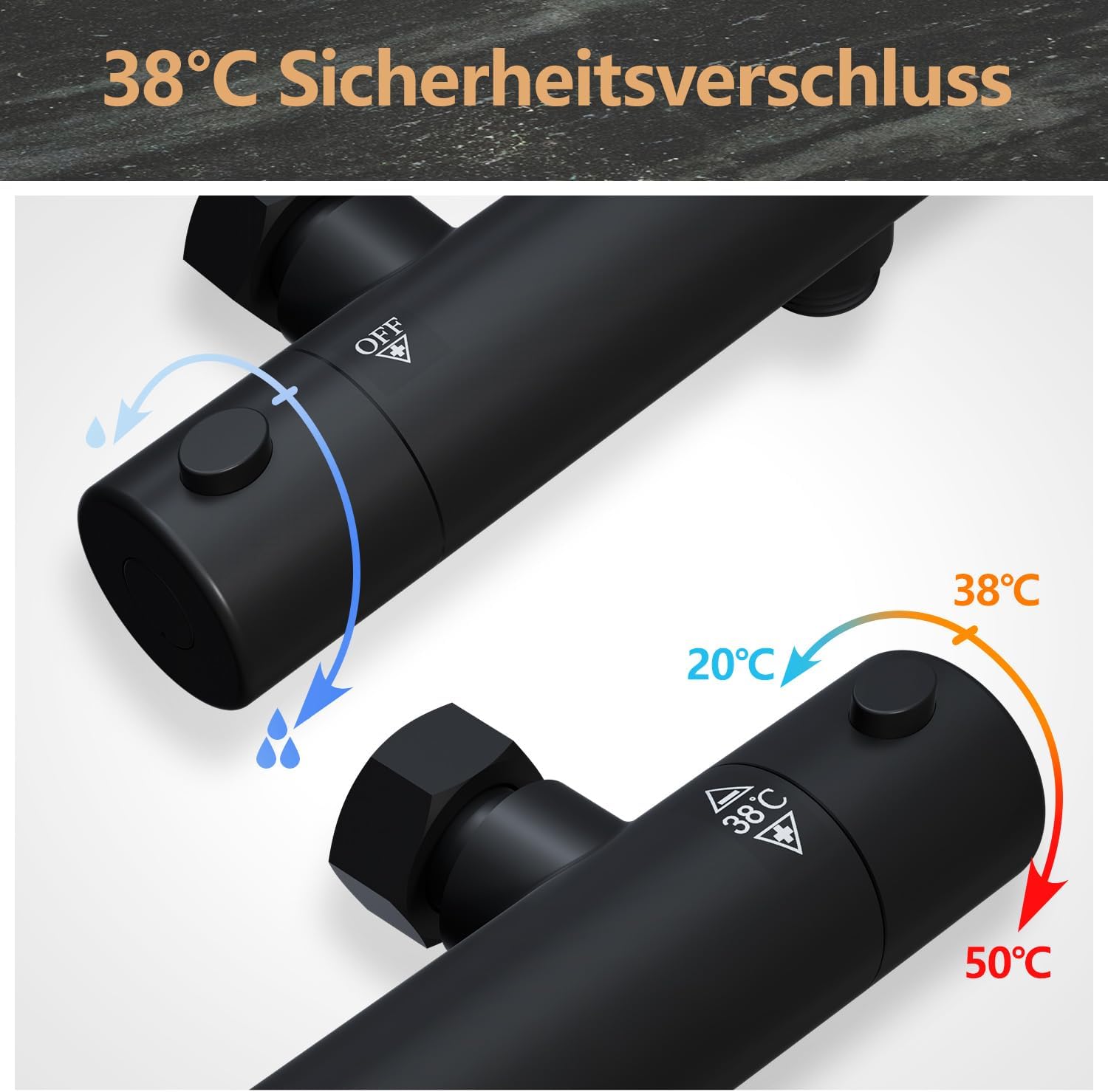 Görbach Miscelatore Doccia Termostatico Nero - immagine 5