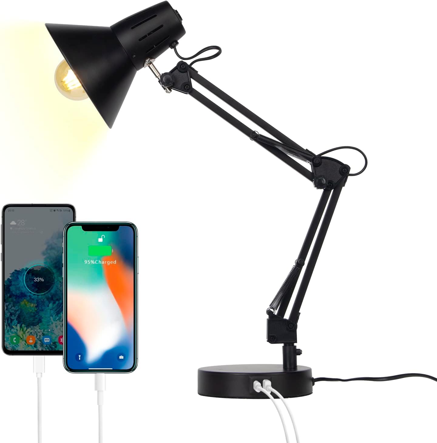 FIRVRE Lampada da Tavolo Vintage Ricaricabile