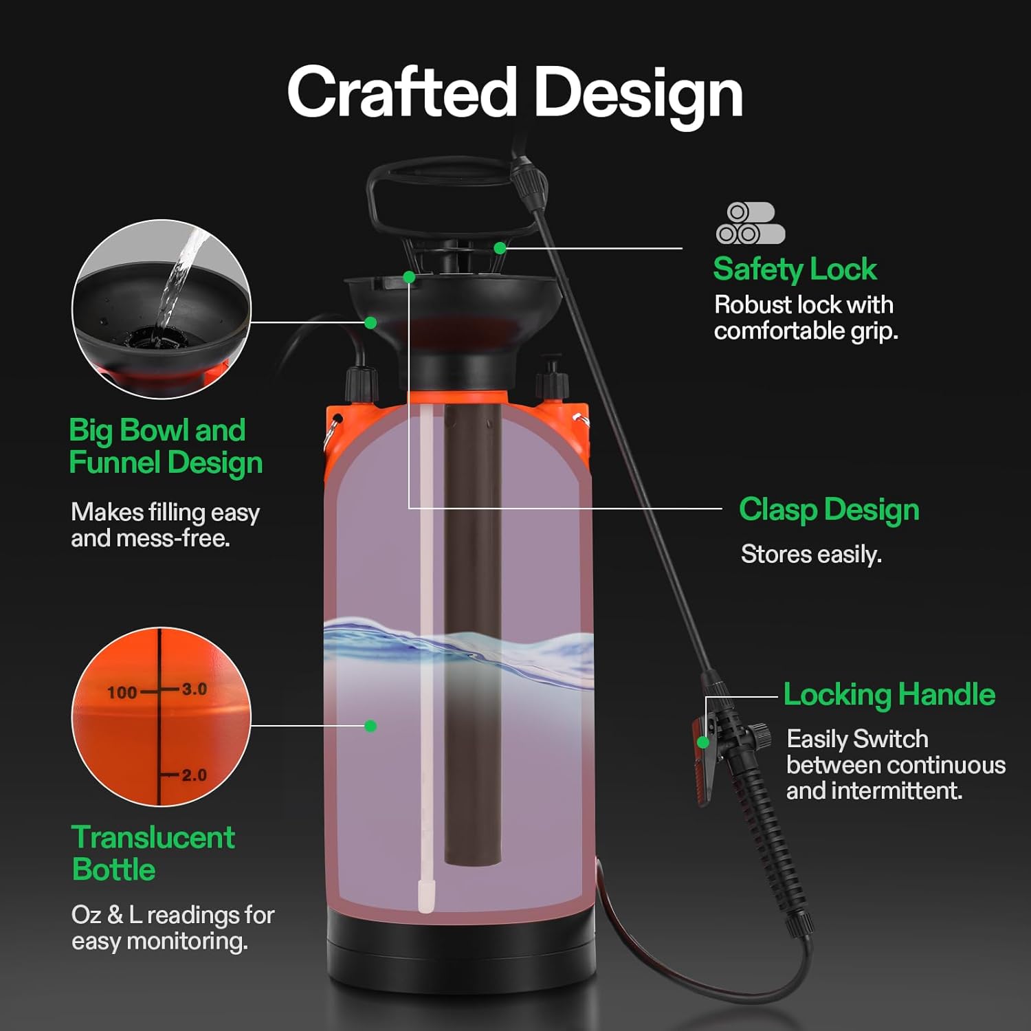 VIVOSUN Nebulizzatore a compressione, 8 l - immagine 3