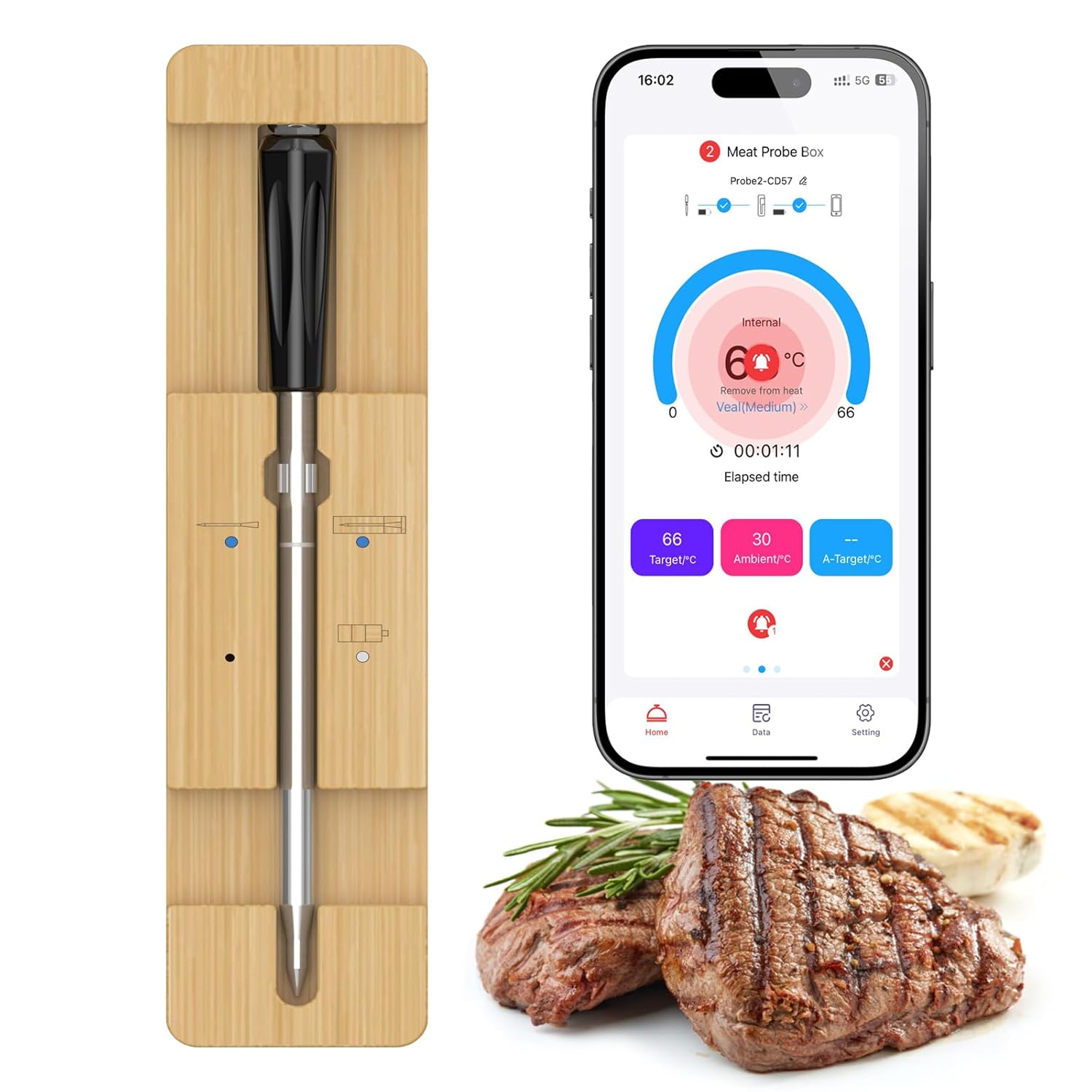 Termometro Cucina Wireless BBQ Bluetooth 100m - immagine 1