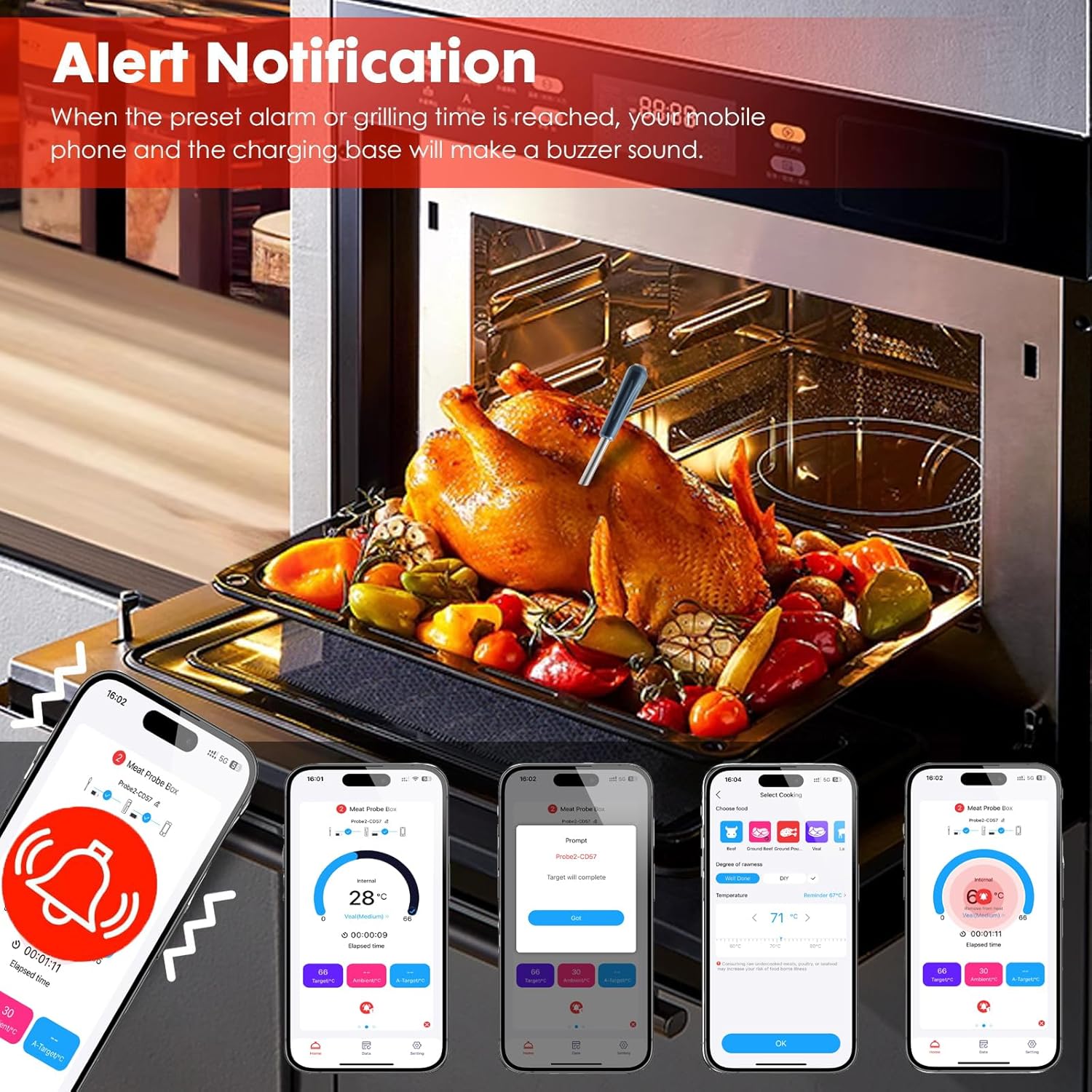 Termometro Cucina Wireless BBQ Bluetooth 100m - immagine 2