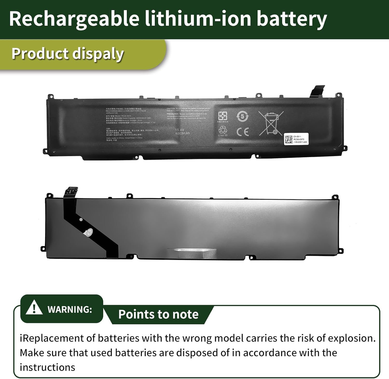 7xinbox Batteria RC30-0370 per Razer Blade 14 (2021-2022) - immagine 3