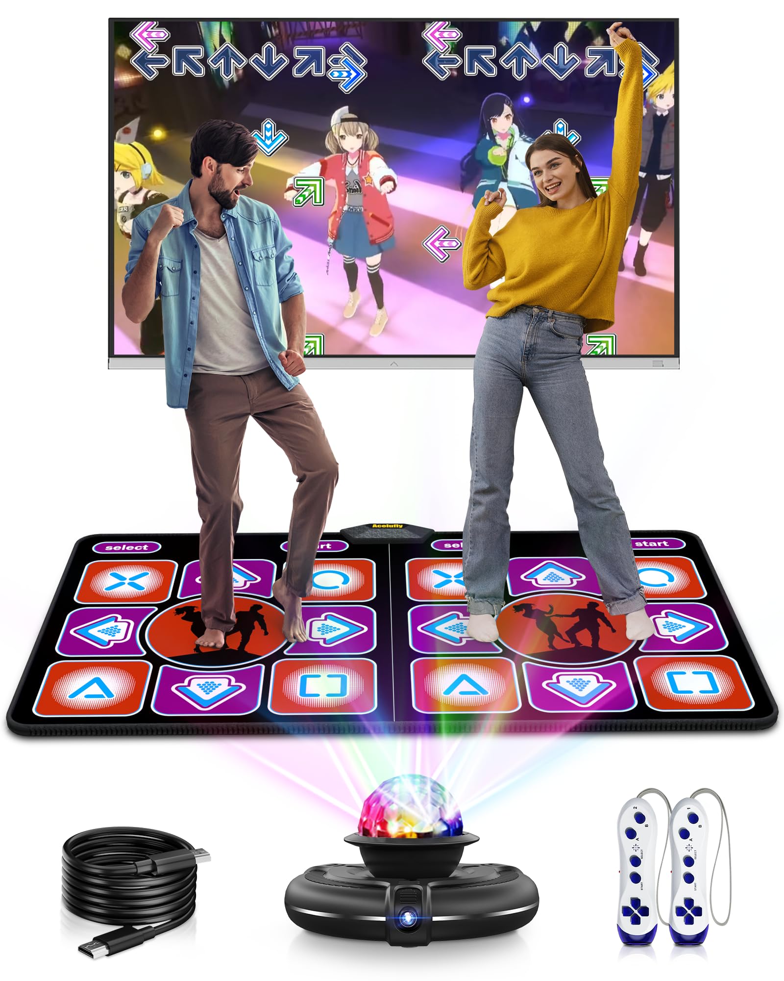 Acelufly Tappetino da Ballo Doppio Utente per TV