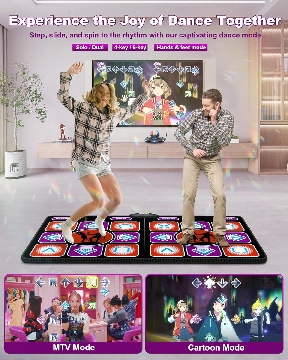 Acelufly Tappetino da Ballo Doppio Utente per TV - immagine 2