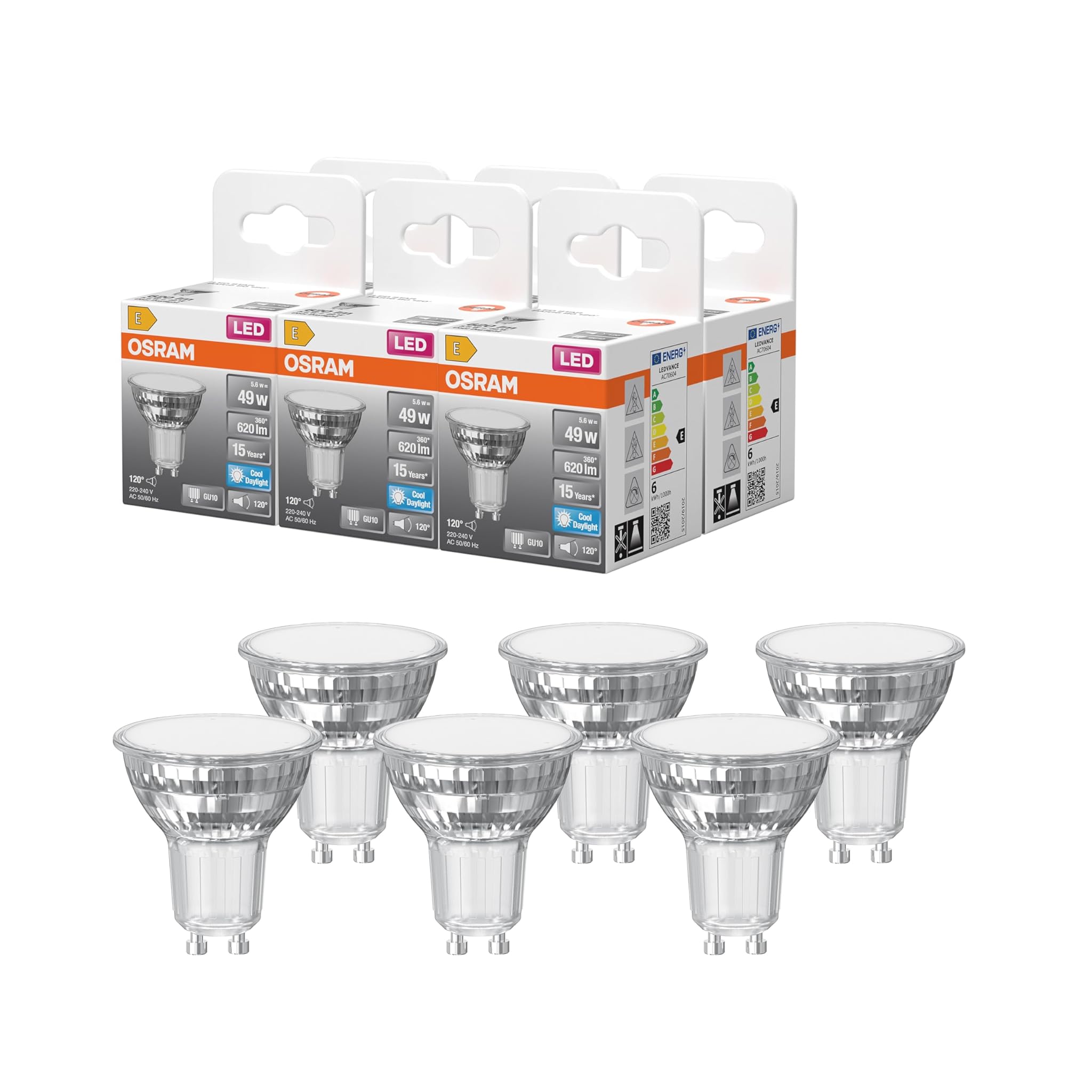 Osram Star PAR16 - Lampada Spot LED 5,6W GU10 (6-Pack)