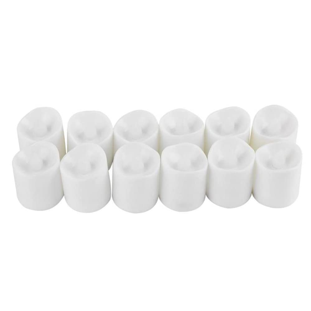 12 Pezzi di Candele a LED in plastica con Luce da tè, luci da tè Luminose a sfarfallio per Feste stagionali e Festival - Bianco Freddo
