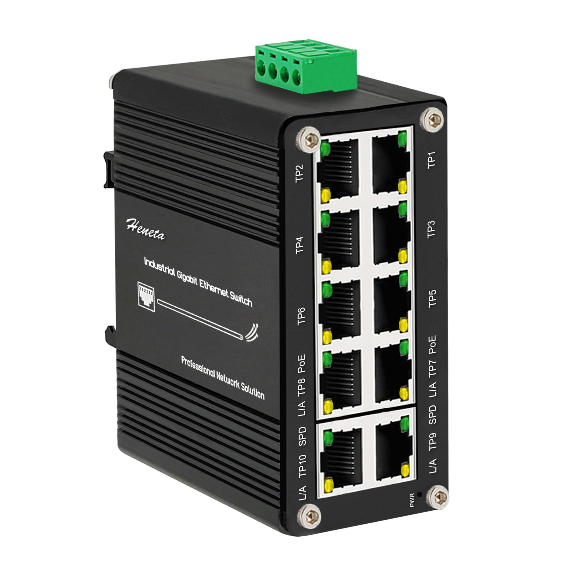 Switch Industriale Gigabit 10 Porte Ethernet PoE+