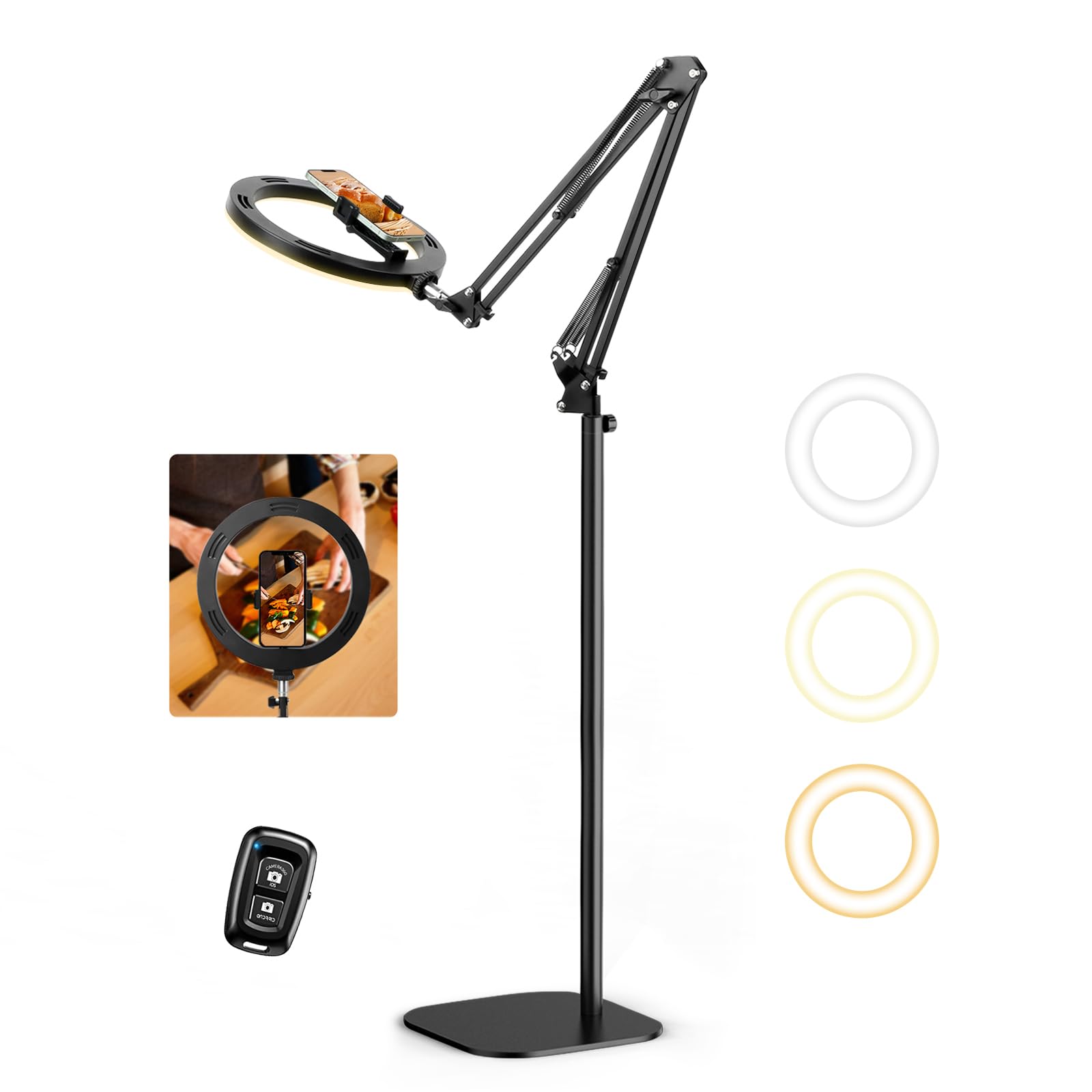 Evershop Ring Light 10" con Treppiede e Supporto Telefono
