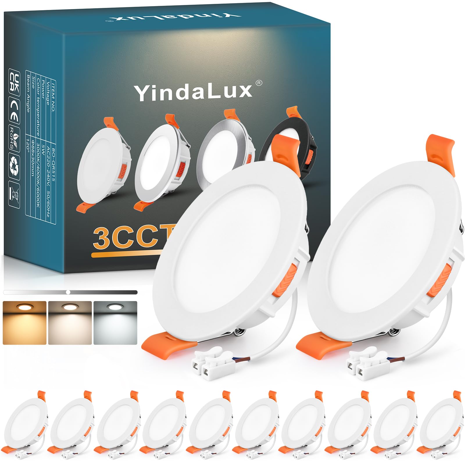 Yindalux Faretti LED da Incasso per Cartongesso 5W, 12 Pezzi