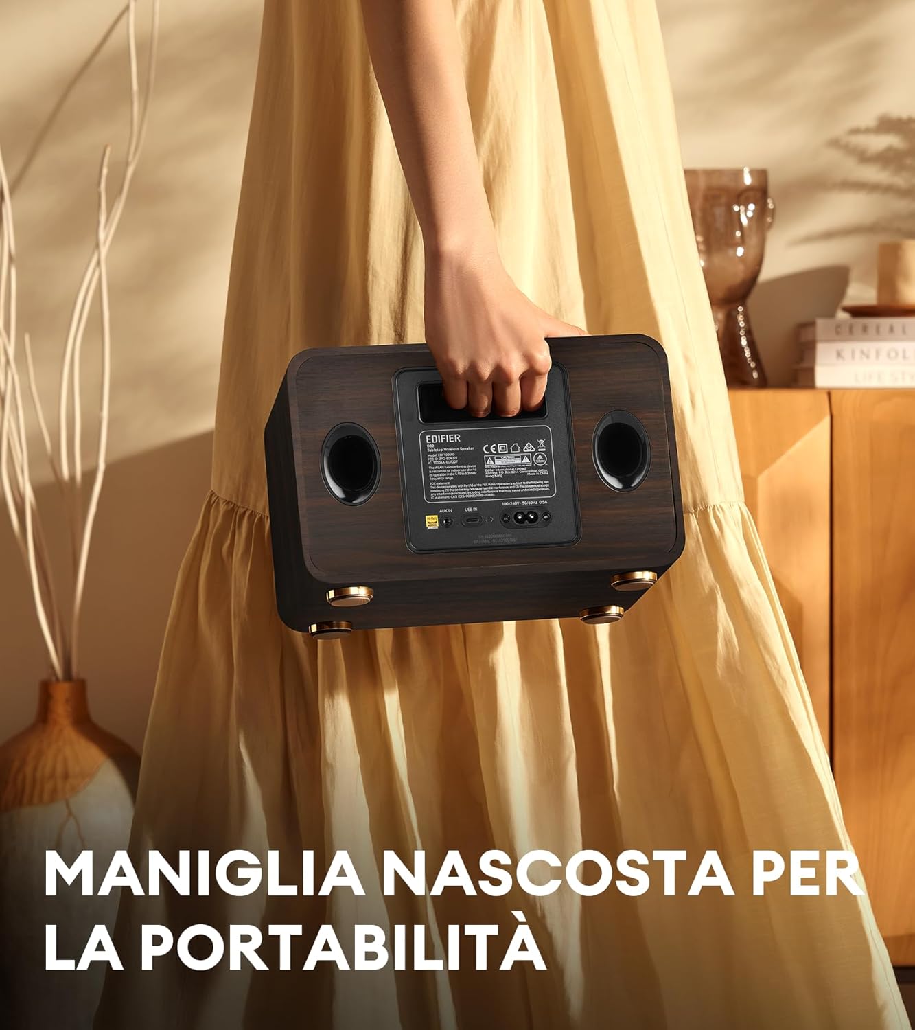 Edifier D32 Tafel - Altoparlante Wireless 60W, Bianco - immagine 8