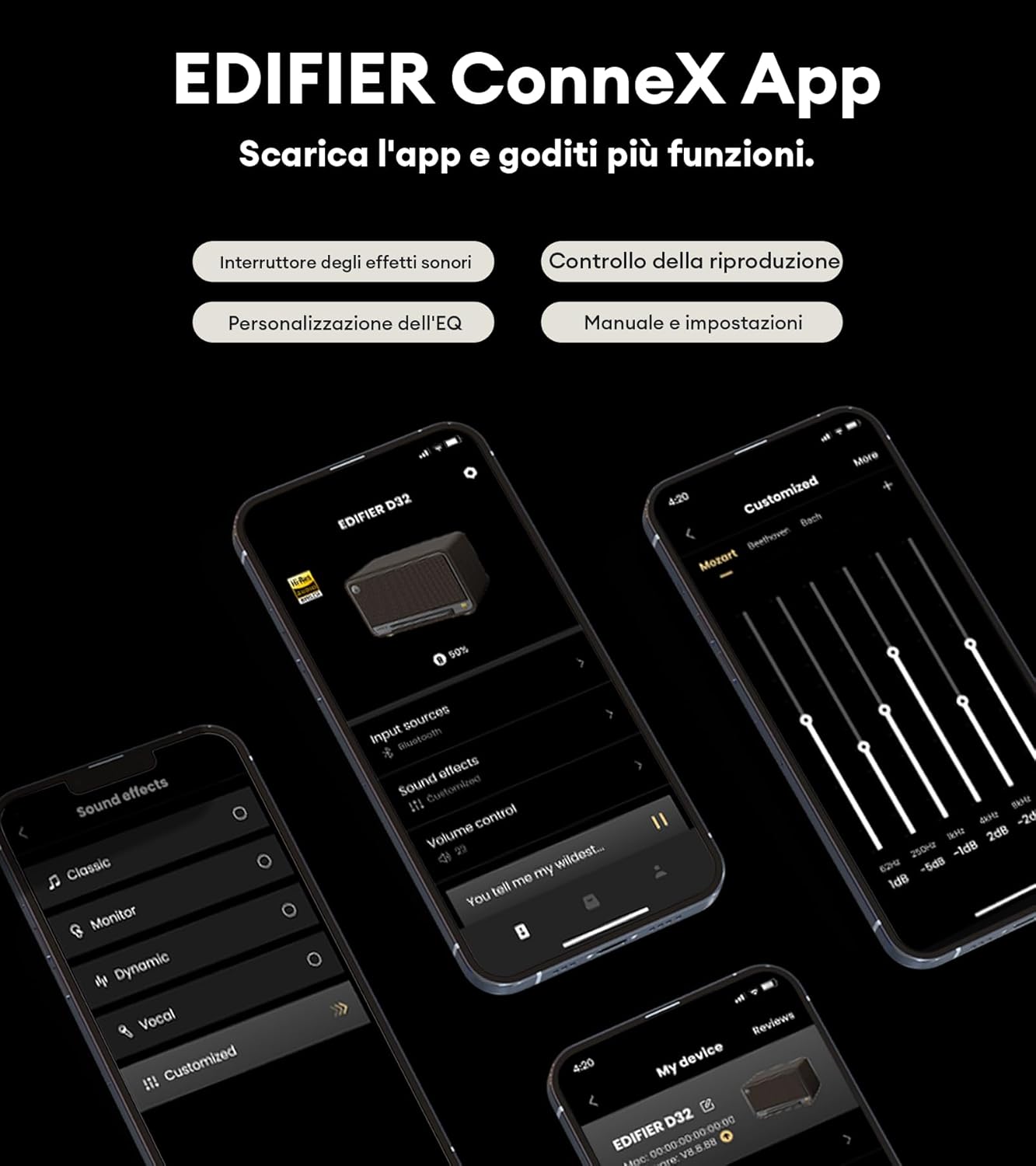 Edifier D32 Tafel - Altoparlante Wireless 60W, Bianco - immagine 9