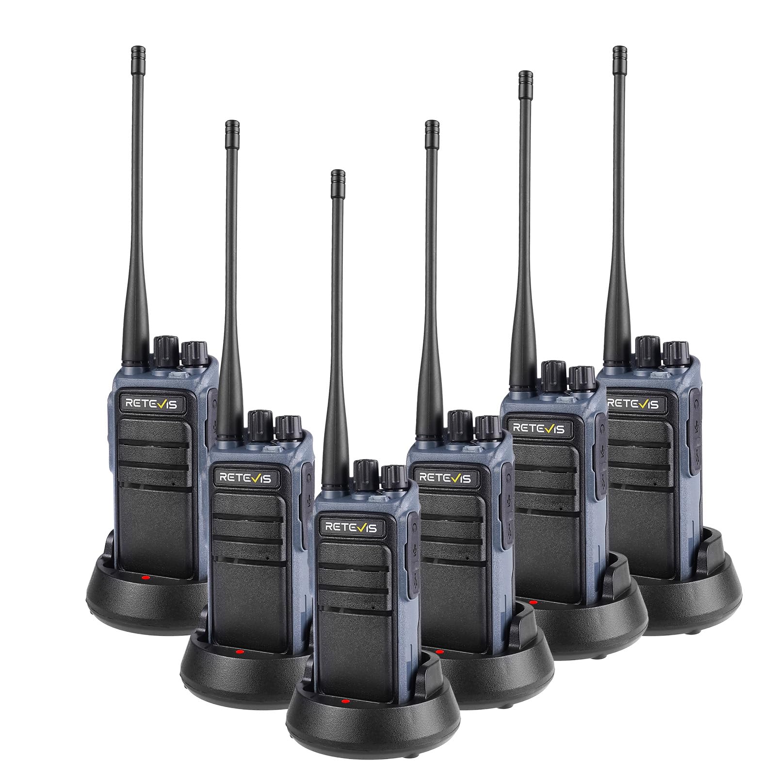 Retevis C64 Walkie Talkie a Lungo Raggio (6 Pezzi), Nero