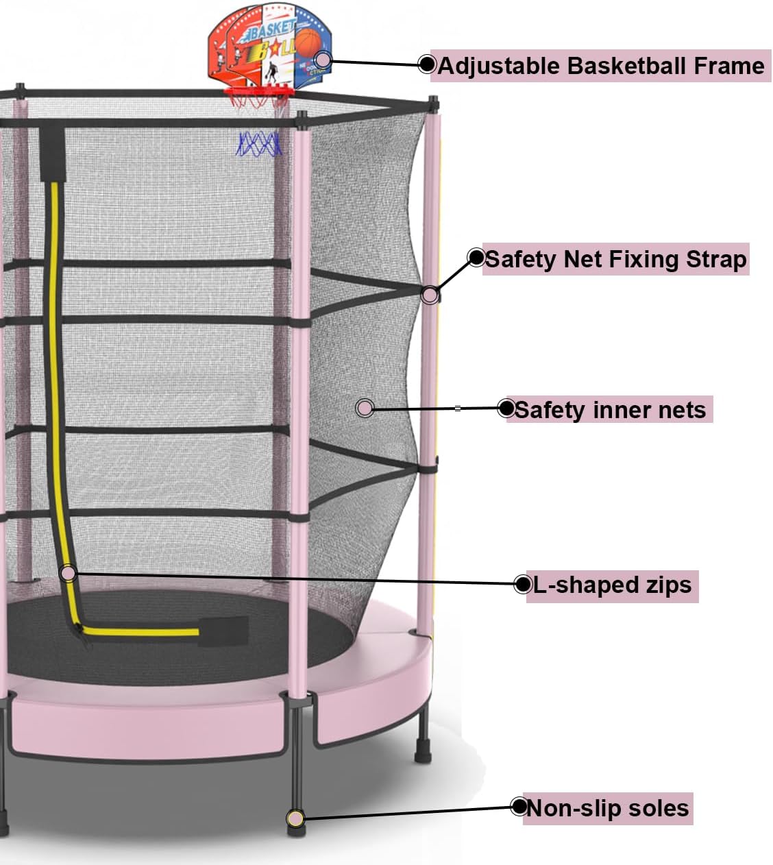 Pilin Trampolino per Bambini con Cesto Ø145cm - immagine 4