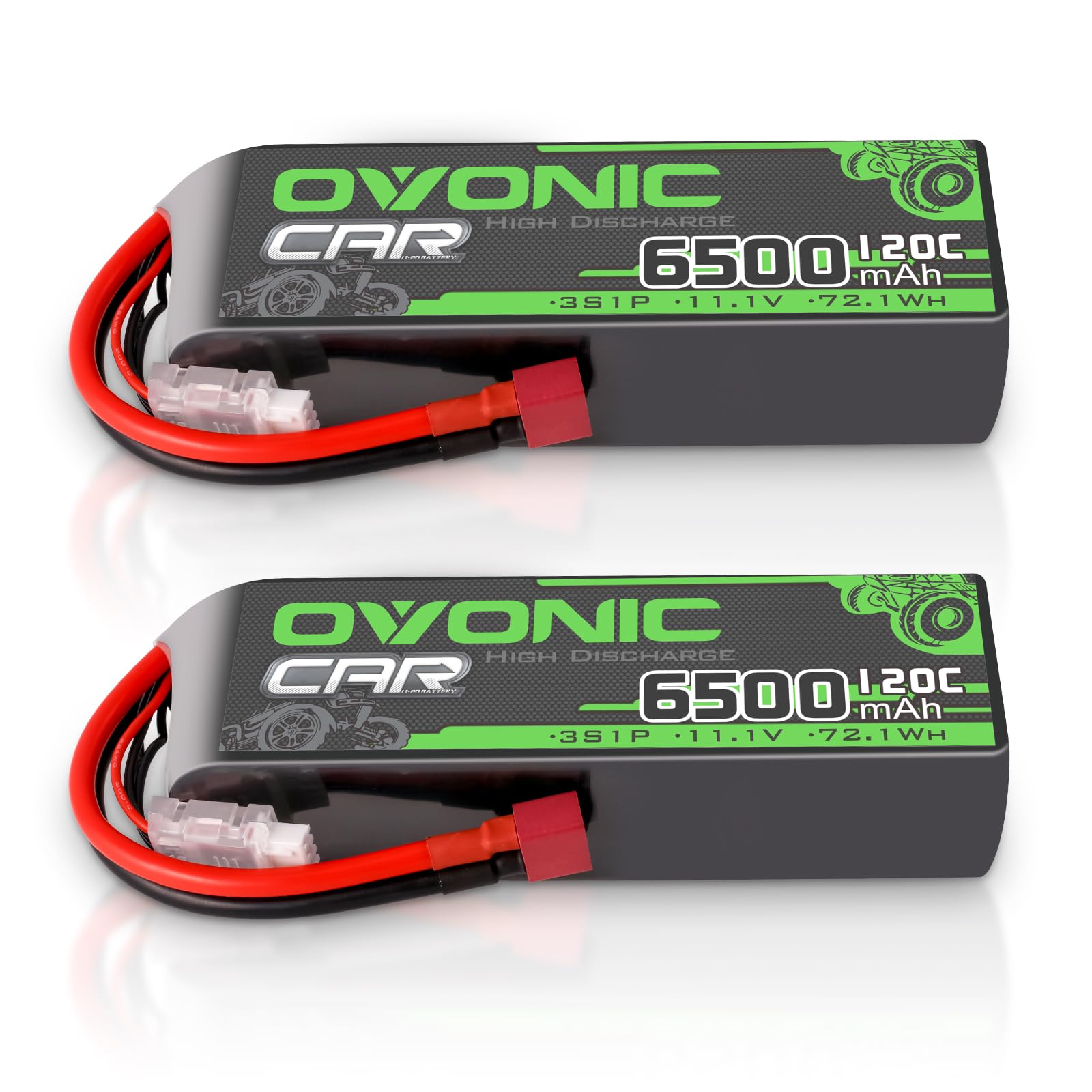 Ovonic Batteria Lipo 3S 6500mAh 11.1V Deans (2 pezzi)