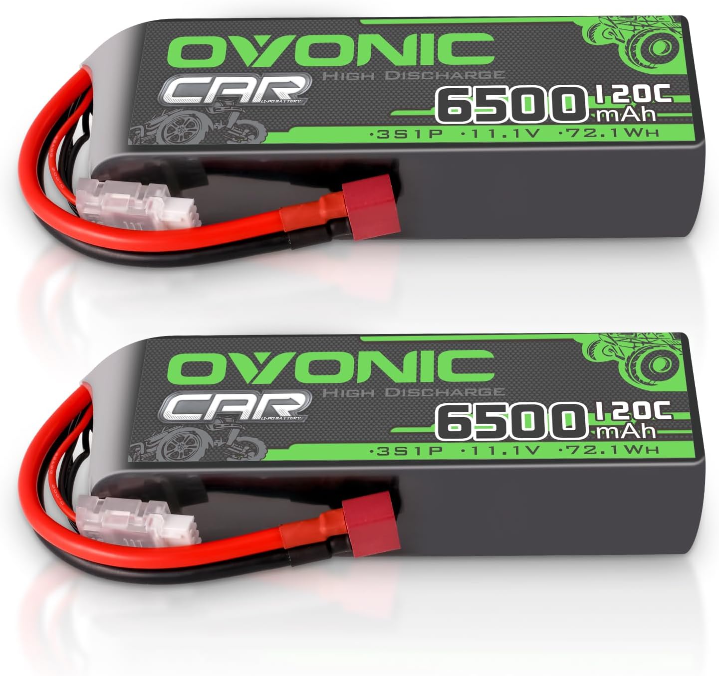 Ovonic Batteria Lipo 3S 6500mAh 11.1V Deans (2 pezzi) - immagine 1