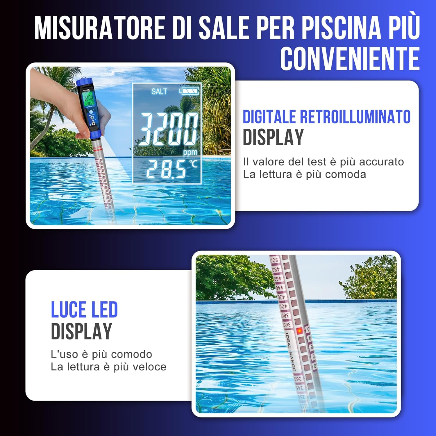 Tester di Salinità Digitale per Piscine e Spa - immagine 3