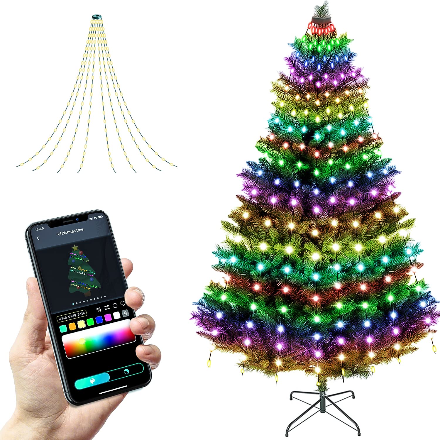 Ayamaya Striscia LED per Albero di Natale con App