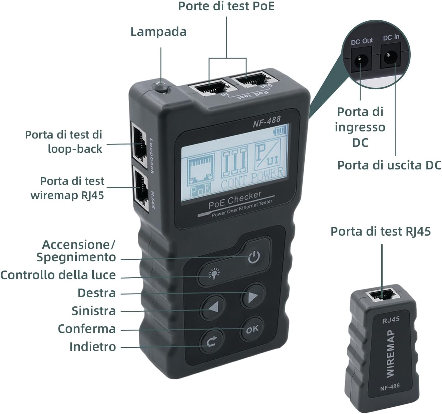 Mcbazel - Tester di Rete RJ45 con Display LCD - immagine 3