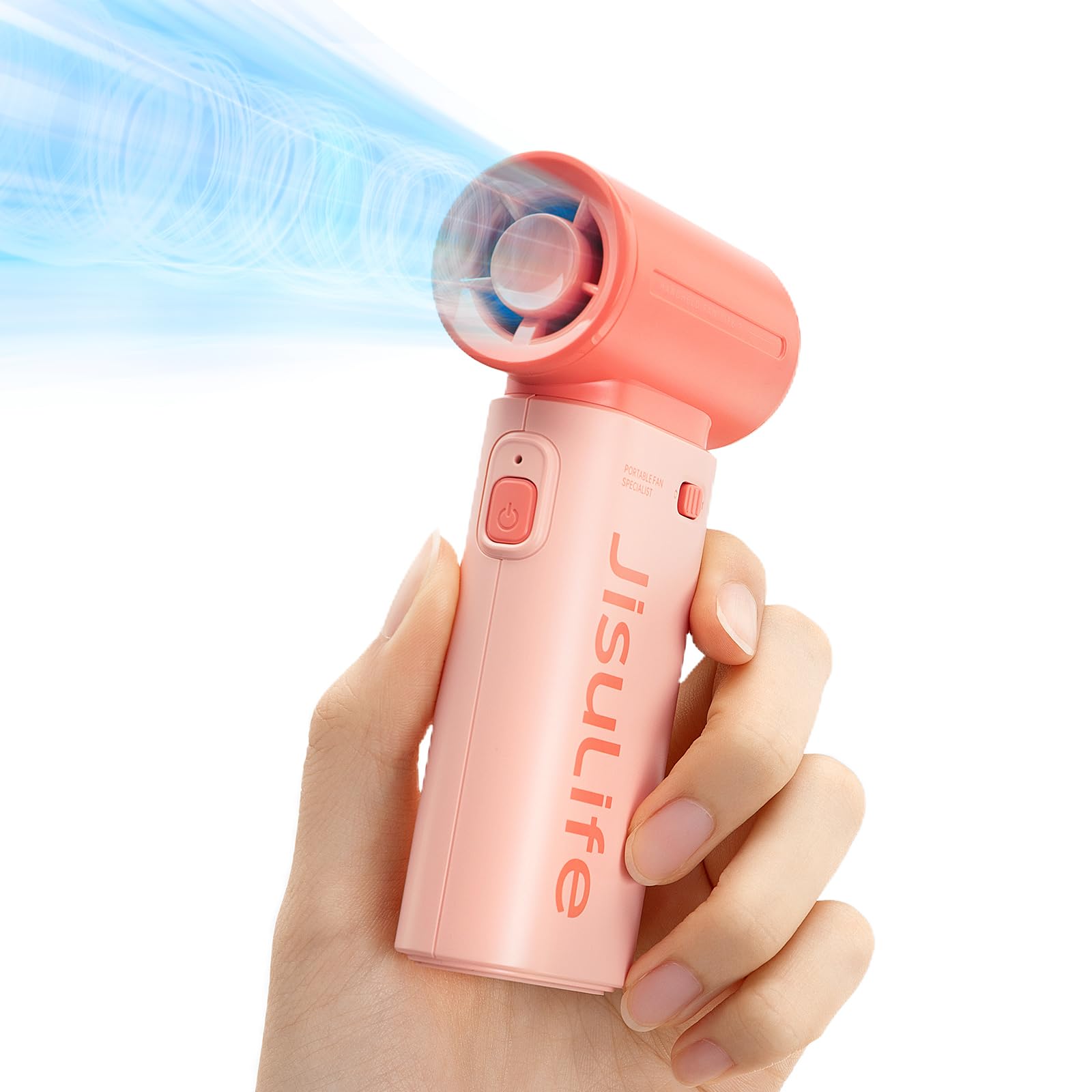 Jisulife Mini Ventilatore Portatile USB 3600 mAh, Rosa