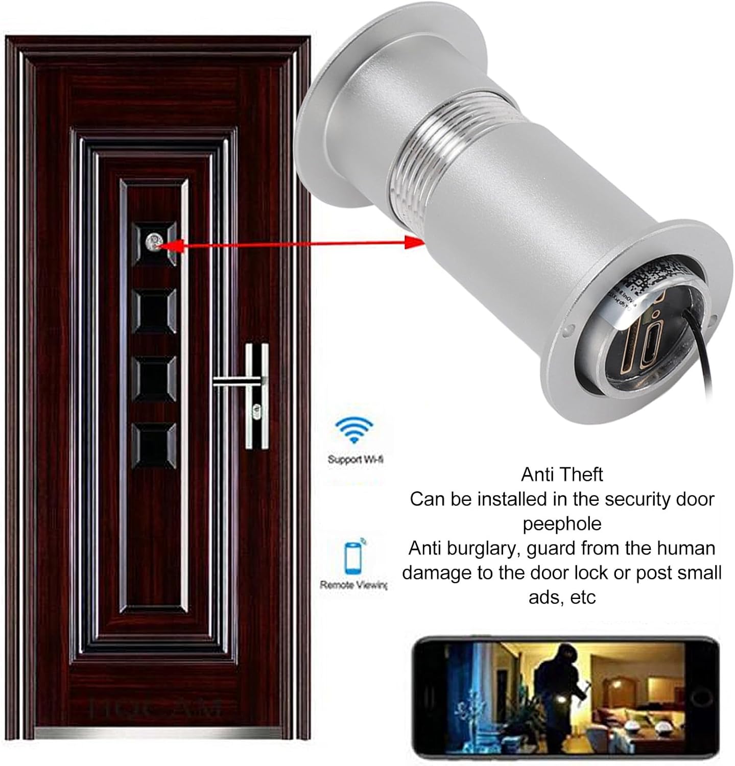 Telecamera Spioncino per Porta con Controllo APP TUYA, SILVER - immagine 6