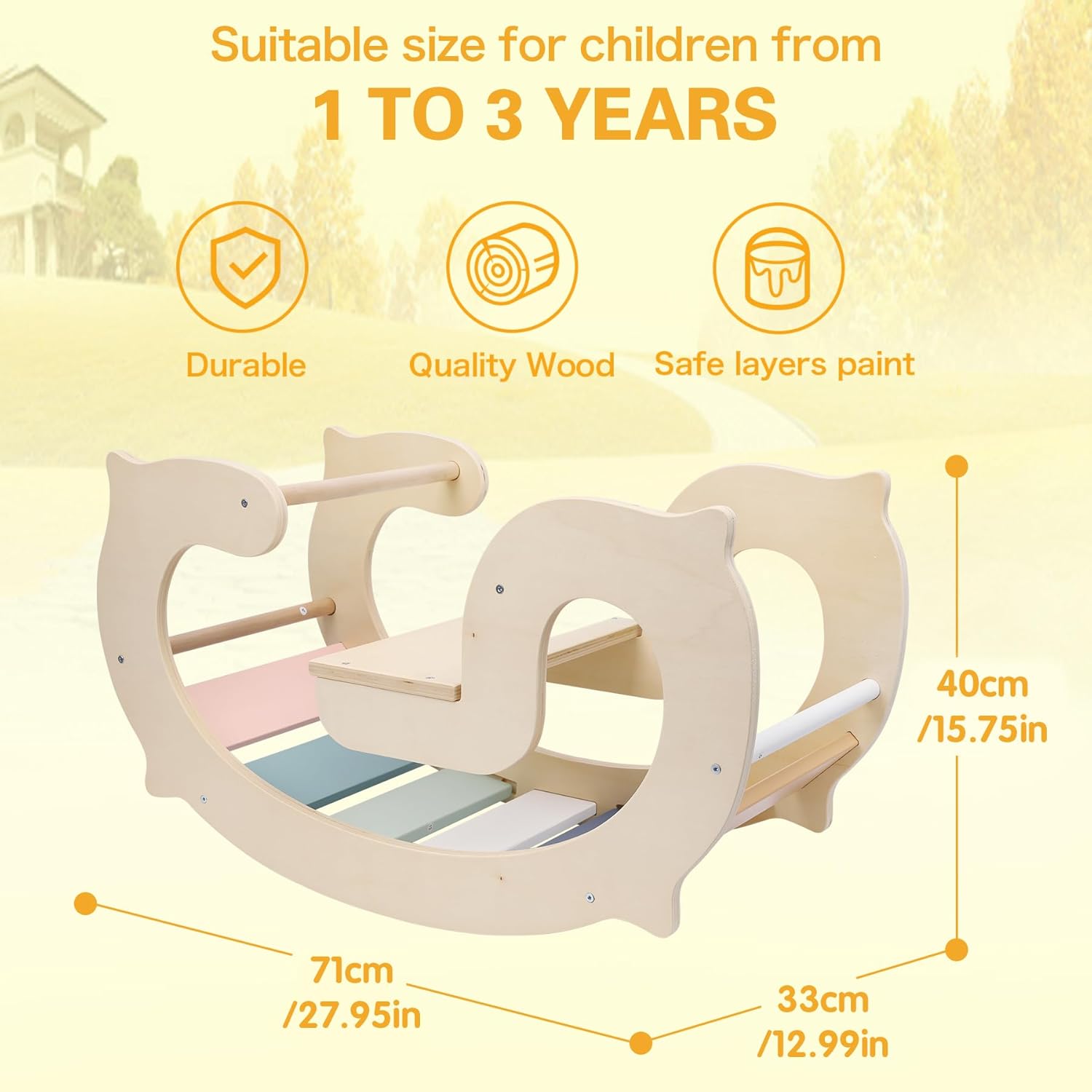 labebe Arco da Arrampicata Arcobaleno in Legno - immagine 2