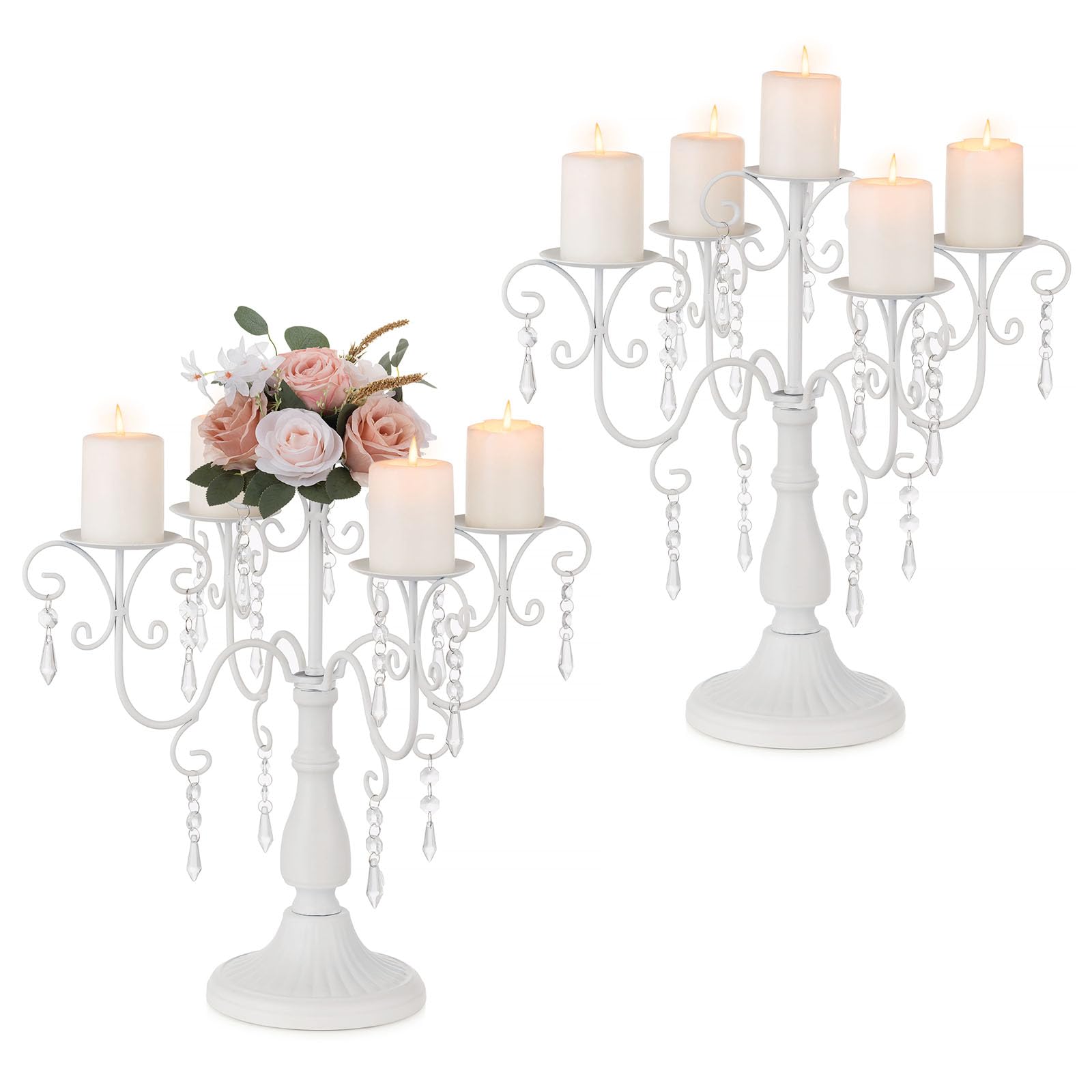 Sziqiqi Portacandele Candelabro per Tavoli, Bianchi