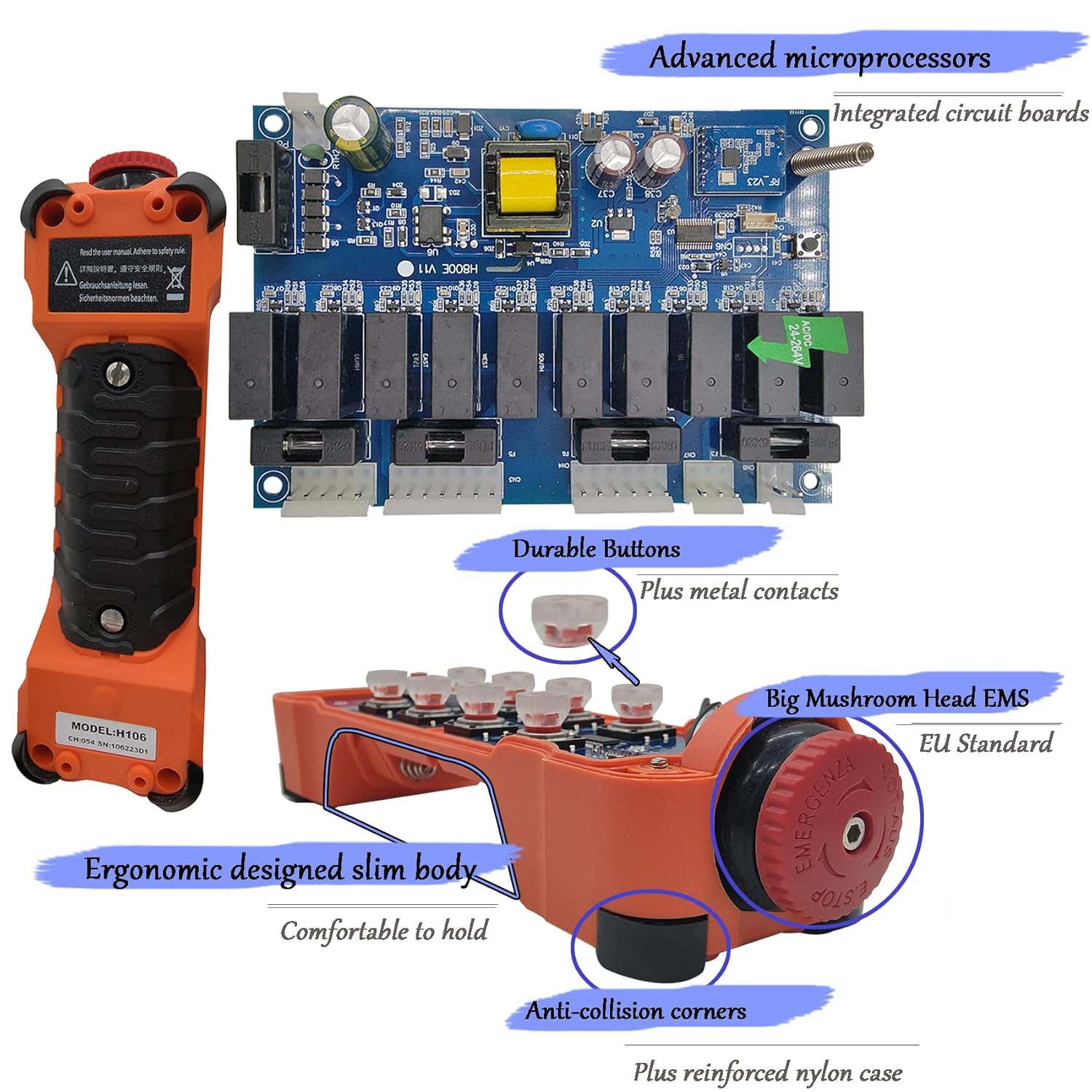 Telecomando Industriale Gru Wireless 6 Bottoni - immagine 6