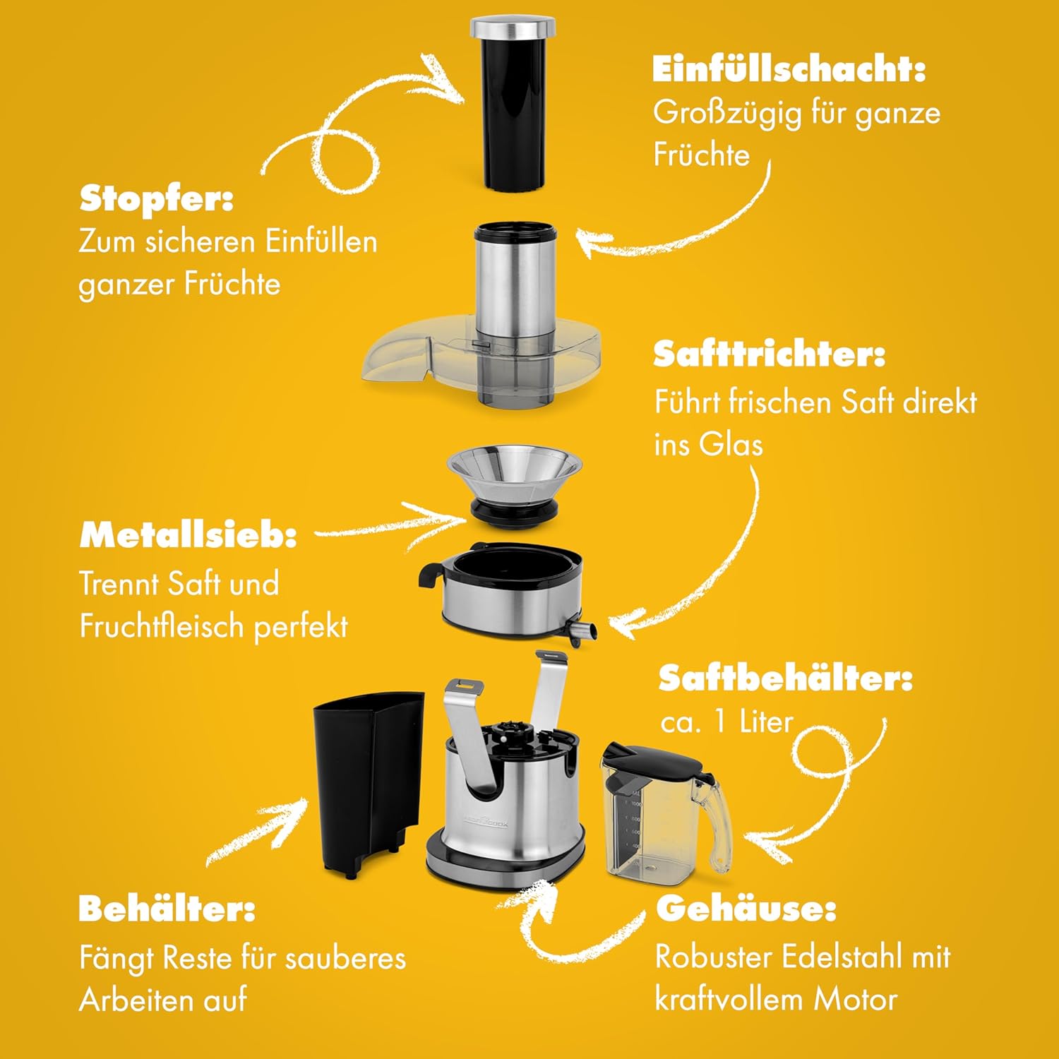 Profi Cook PC-AE 1156 - Spremiagrumi Professionale 800W - immagine 3