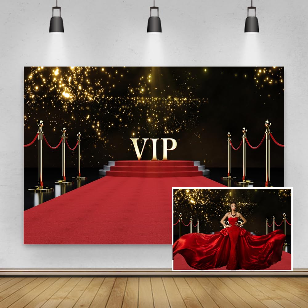 Renaiss Fondale in Vinile 4.5x3m Tappeto Rosso VIP