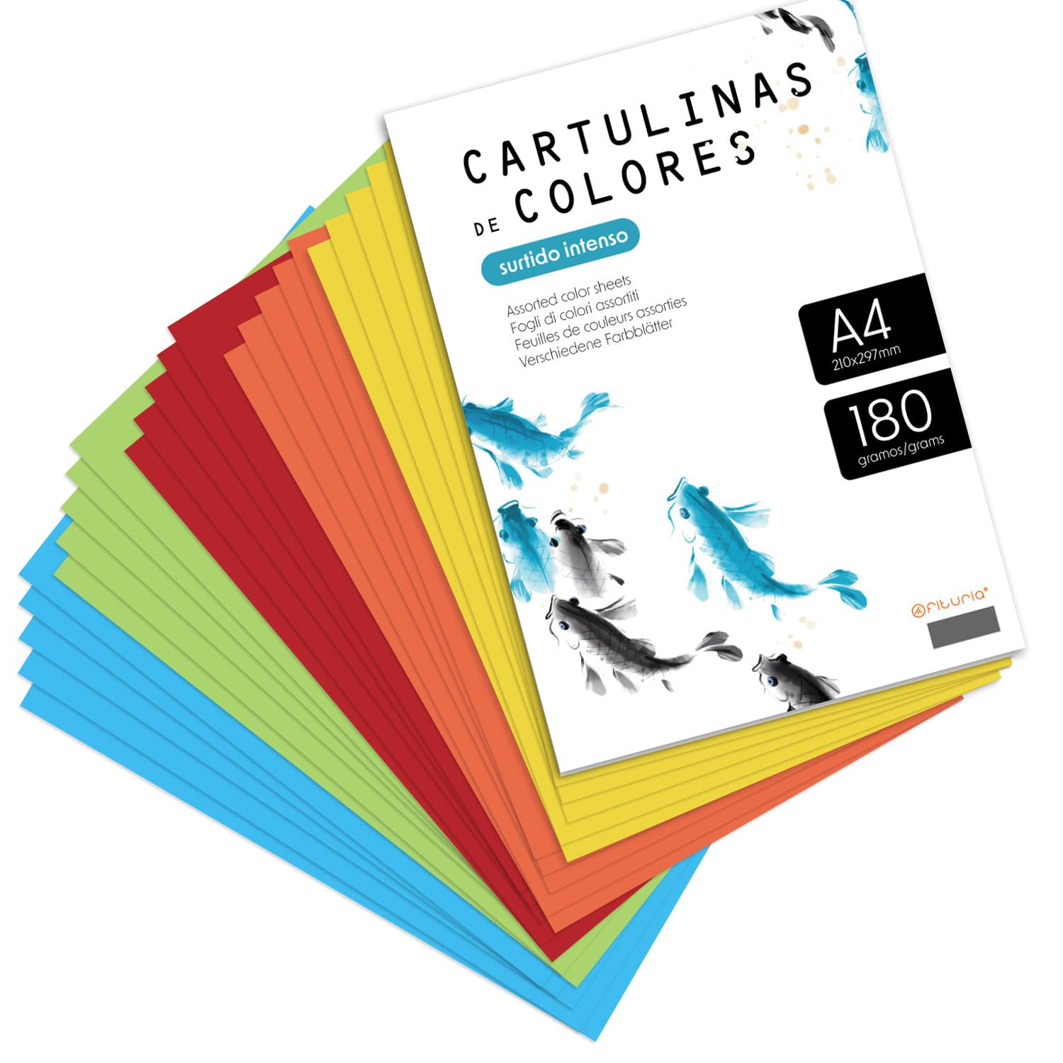 Cartoncino Colorato, Cartoncino A4 Colori Intensi Assortiti, Carta ...