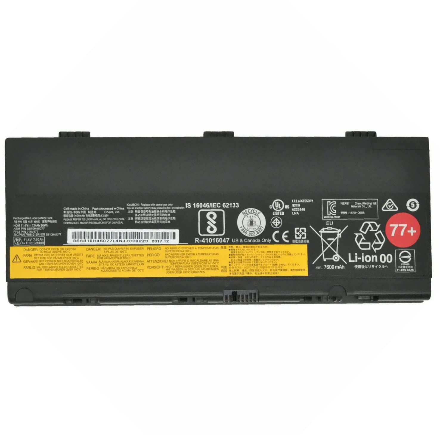 7xinbox Batteria di Ricambio per Lenovo ThinkPad P50/P51/P52 90WH