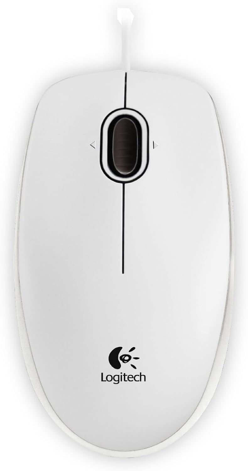 Logitech B100 Mouse USB Cablato Ottico, Bianco - immagine 1