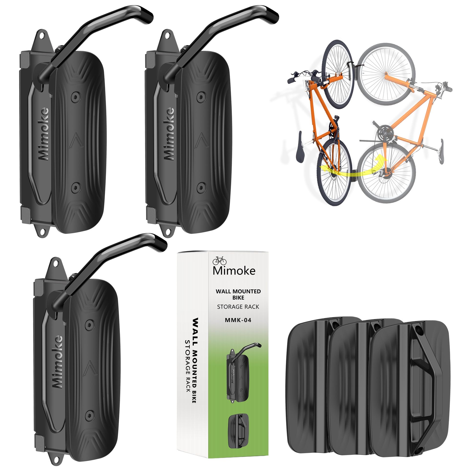 Mimoke Supporto da Parete Girevole per Bicicletta (3 pz)