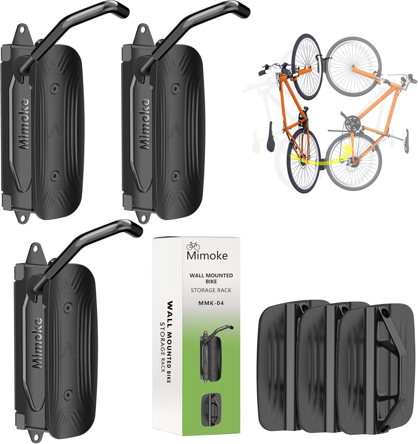 Mimoke Supporto da Parete Girevole per Bicicletta (3 pz) - immagine 1