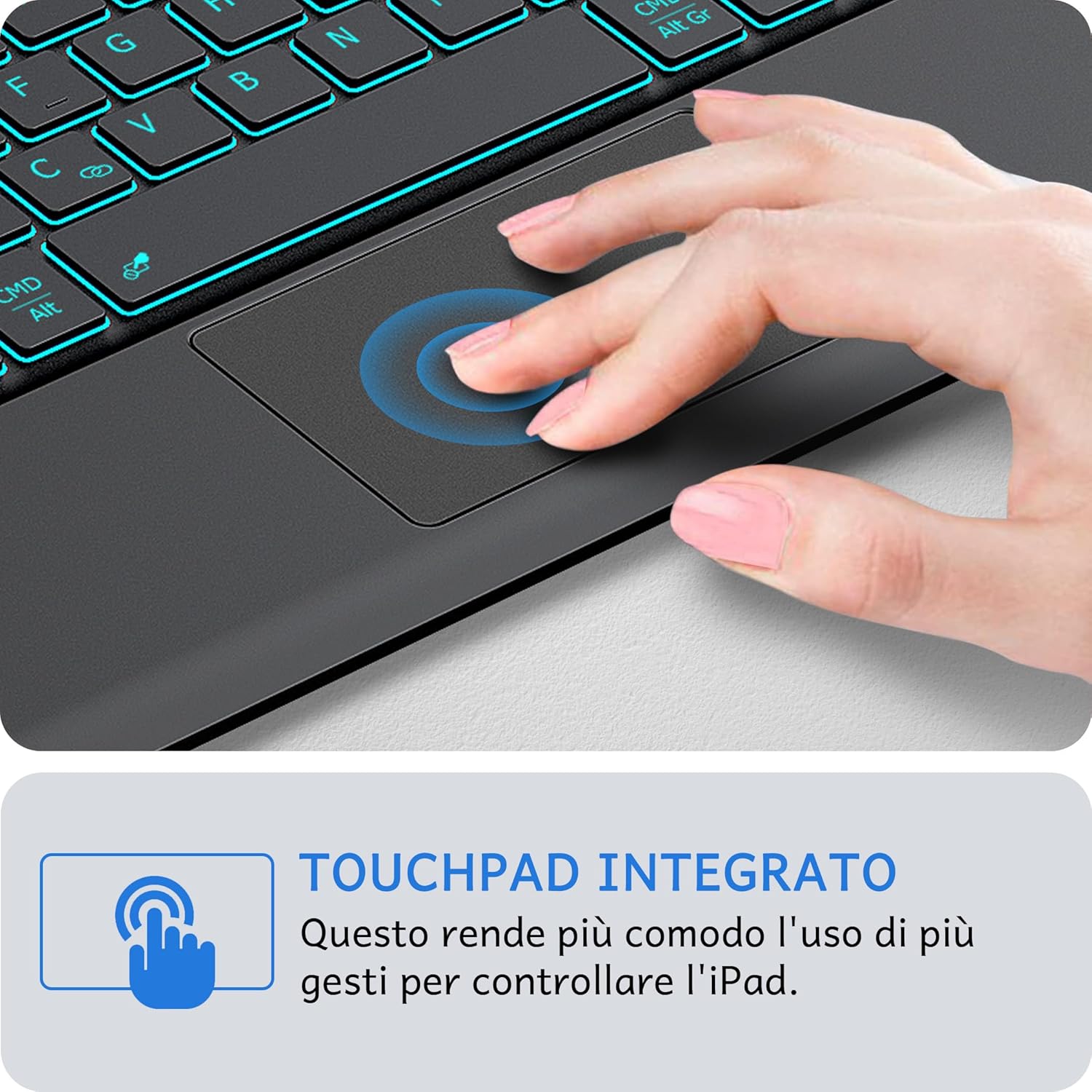 Cacoe Custodia Tastiera con Touchpad per iPad Pro 13" M4 - immagine 5