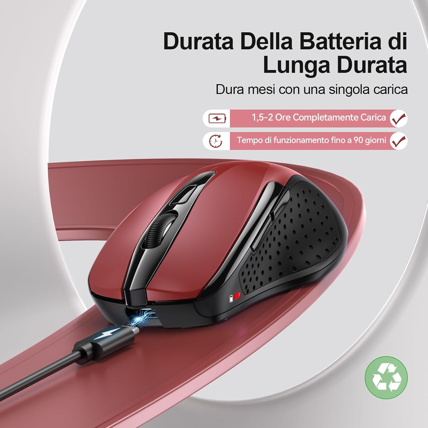 Tecknet Mouse Bluetooth Ricaricabile Multi-dispositivo - immagine 2