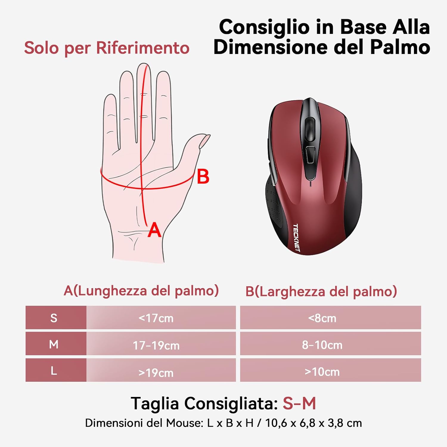 Tecknet Mouse Bluetooth Ricaricabile Multi-dispositivo - immagine 6