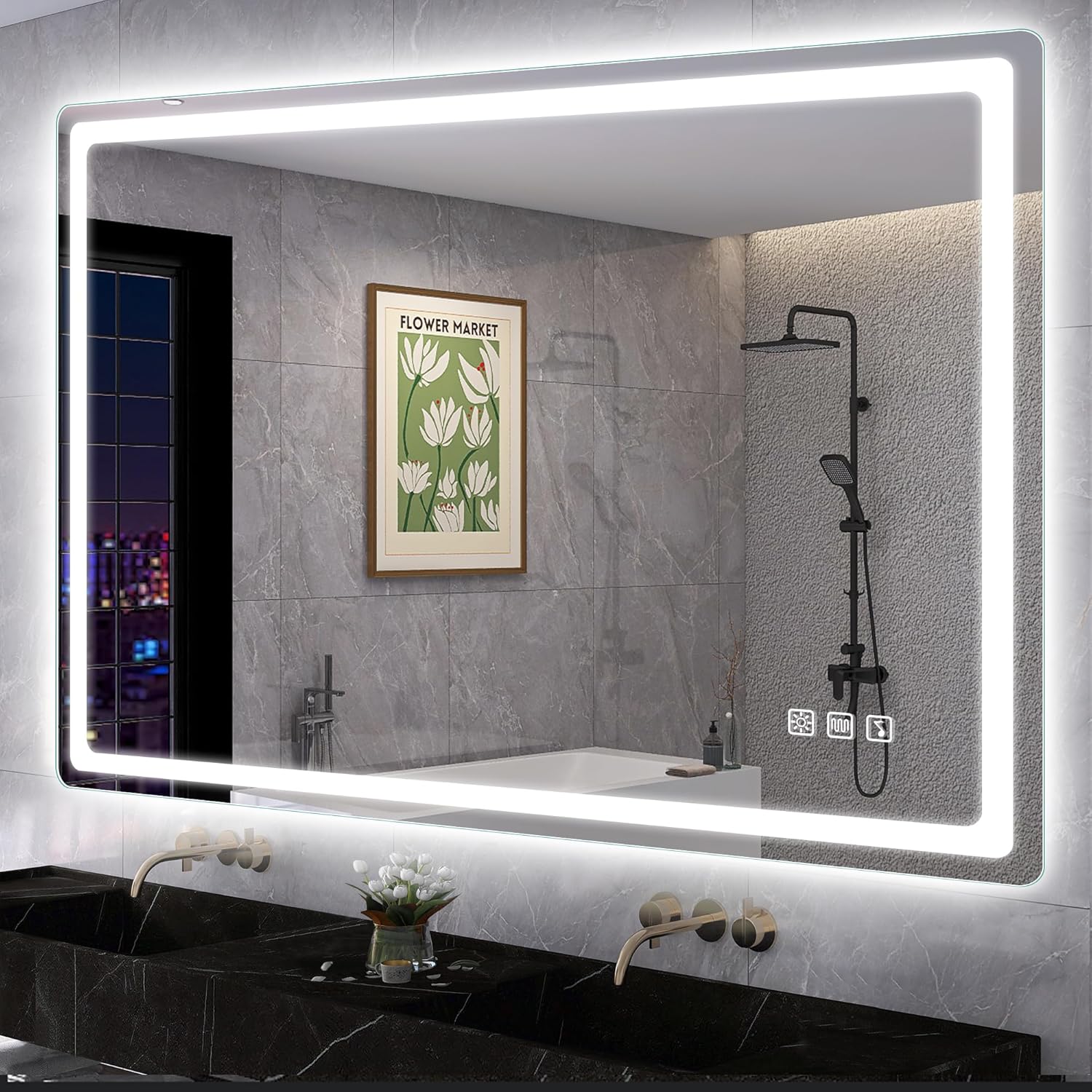 S'bagno Specchio Bagno LED 100x70cm con Bluetooth