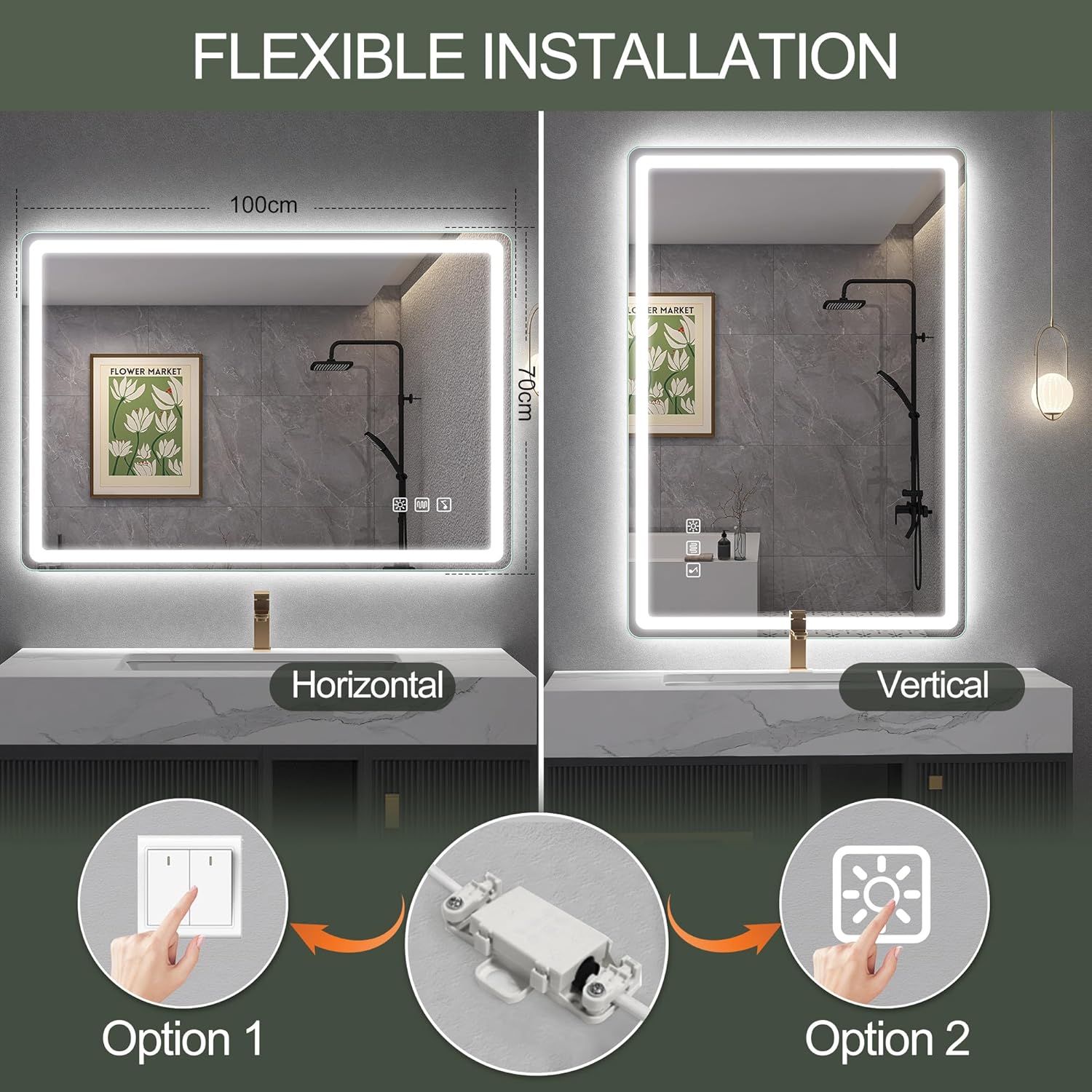 S'bagno Specchio Bagno LED 100x70cm con Bluetooth - immagine 9