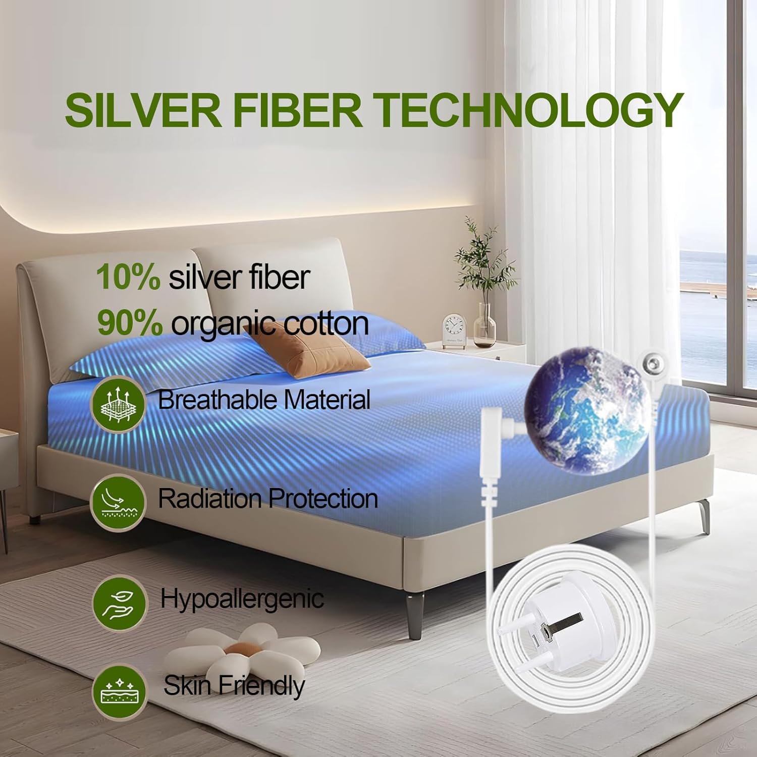 RIQINXIN Tappetino di Messa a Terra 150x200cm, Beige - immagine 2