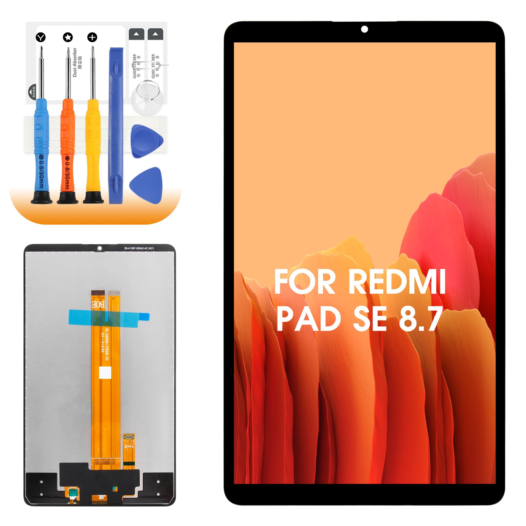 Agcut Display LCD per Redmi Pad SE 8,7 Pollici, Nero