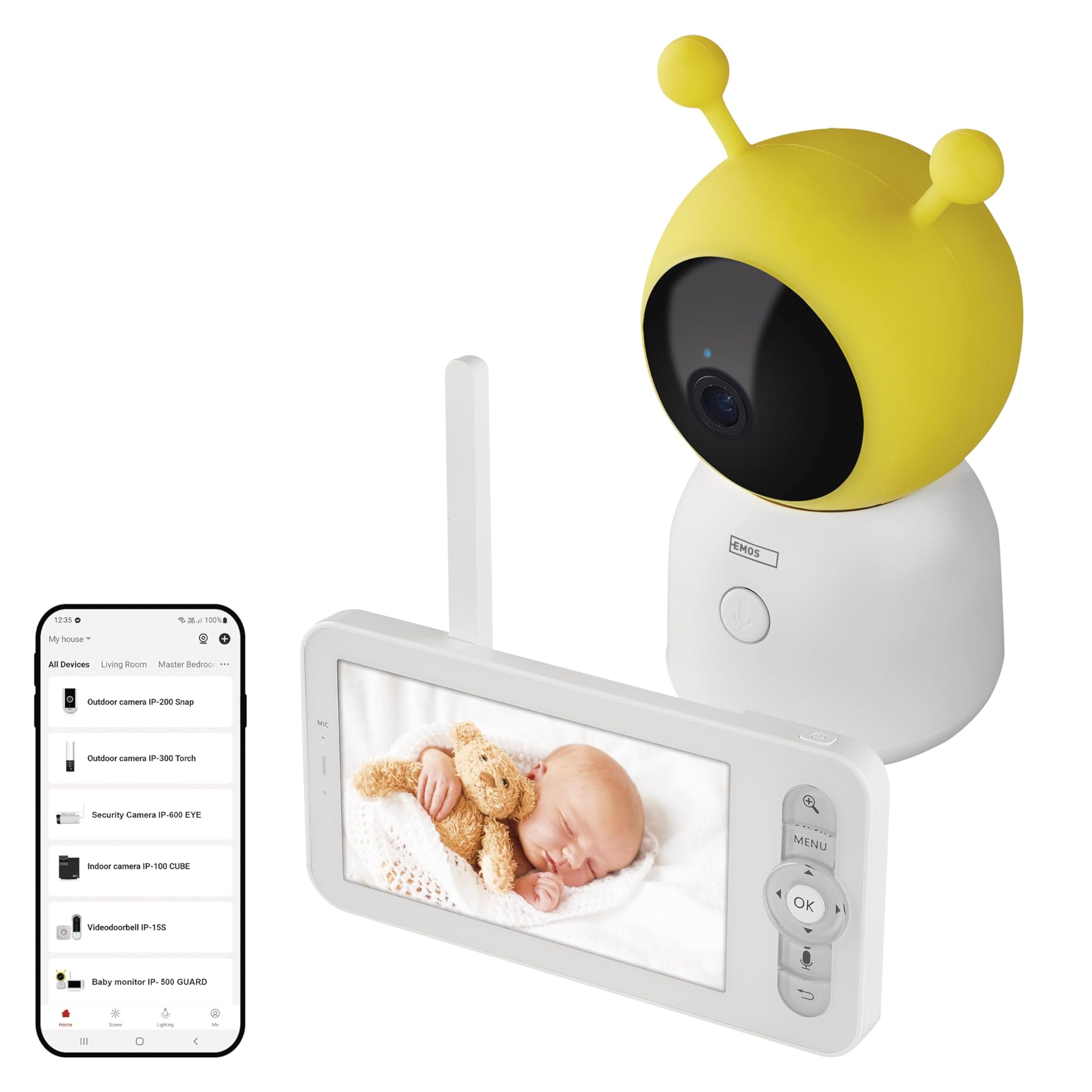 Emos GoSmart Babyphone IP-500 Guard con Monitor LCD 5"