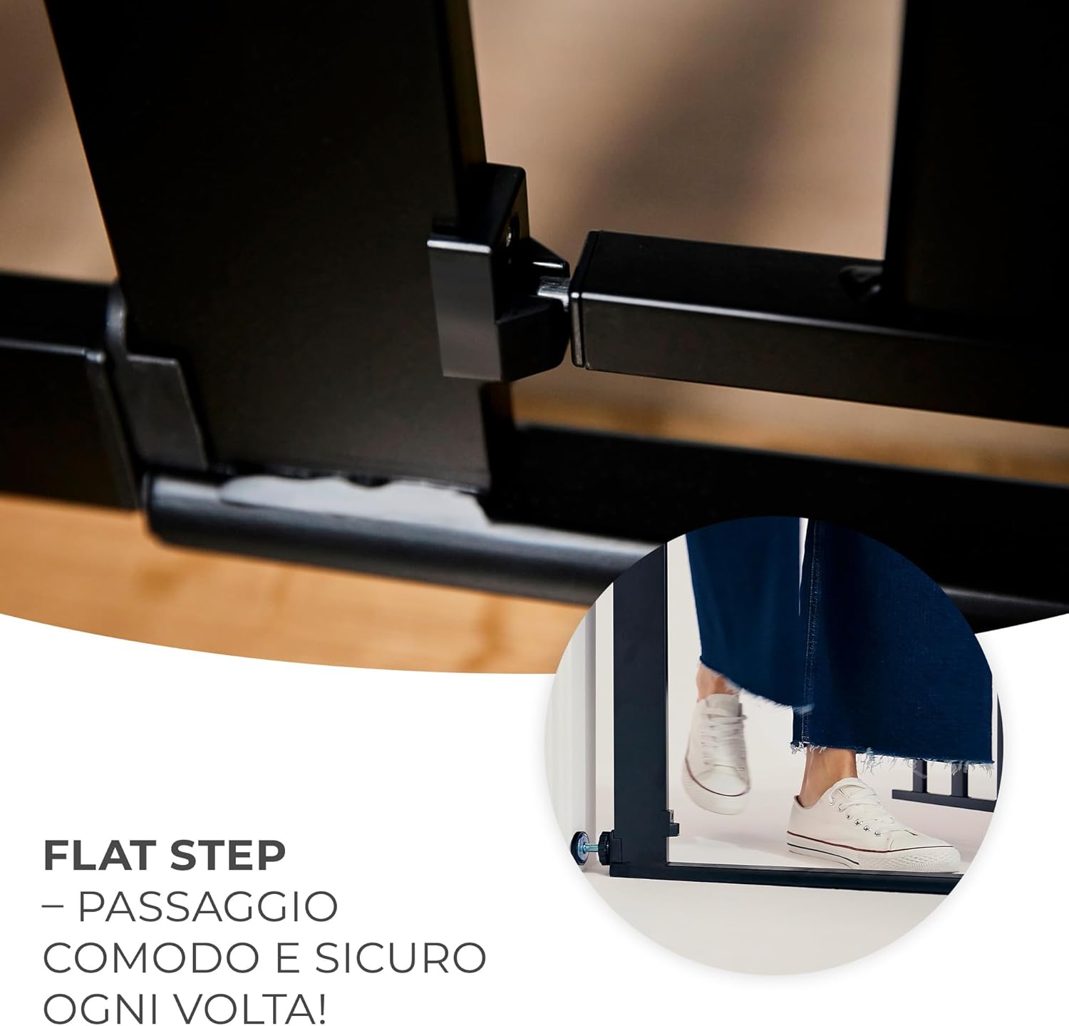 Kinderkraft LOCK&GO - Cancelletto di Sicurezza 75-103 cm, Bianco - immagine 4