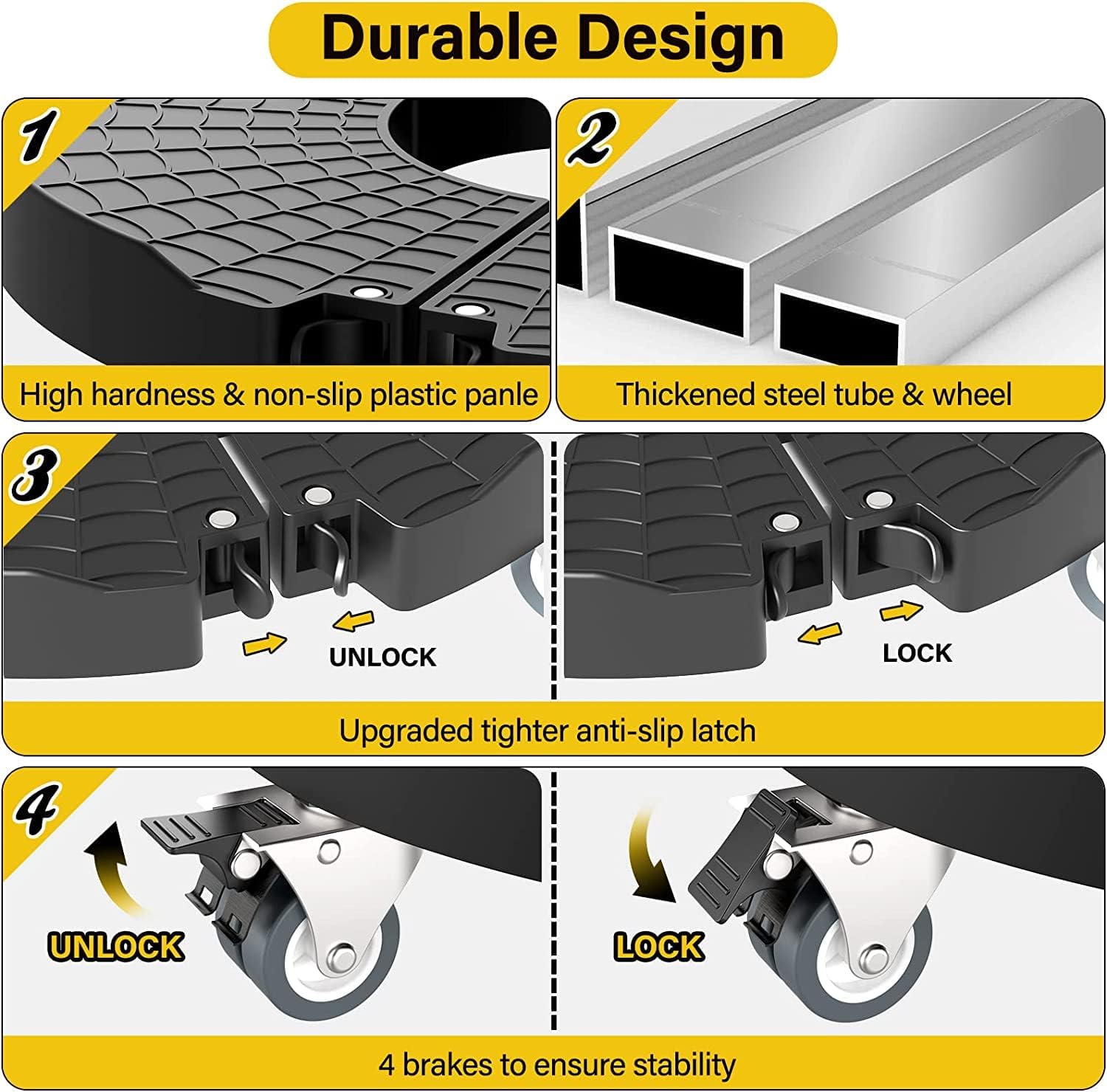 WELDUN Rullo per Piante Ø 40-57 cm, 200 kg (2 pz) - immagine 4