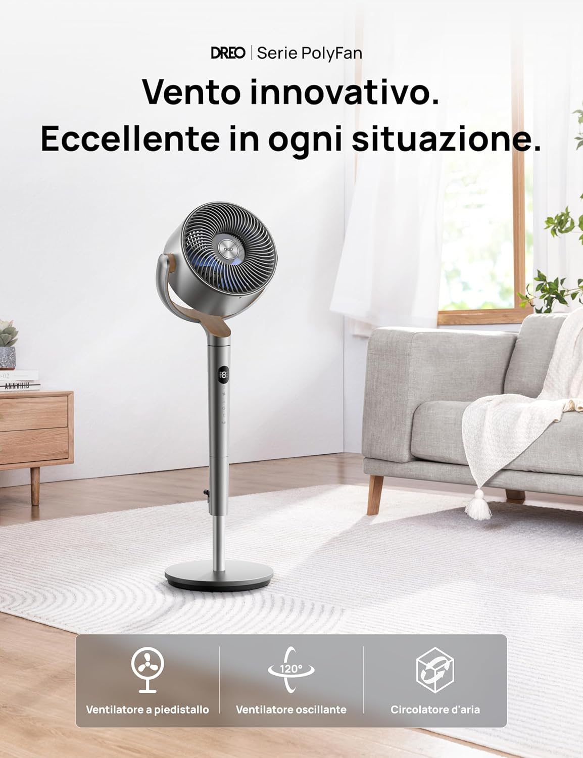 Dreo PolyFan 502S - Ventilatore a Piantana Smart 23dB - immagine 2